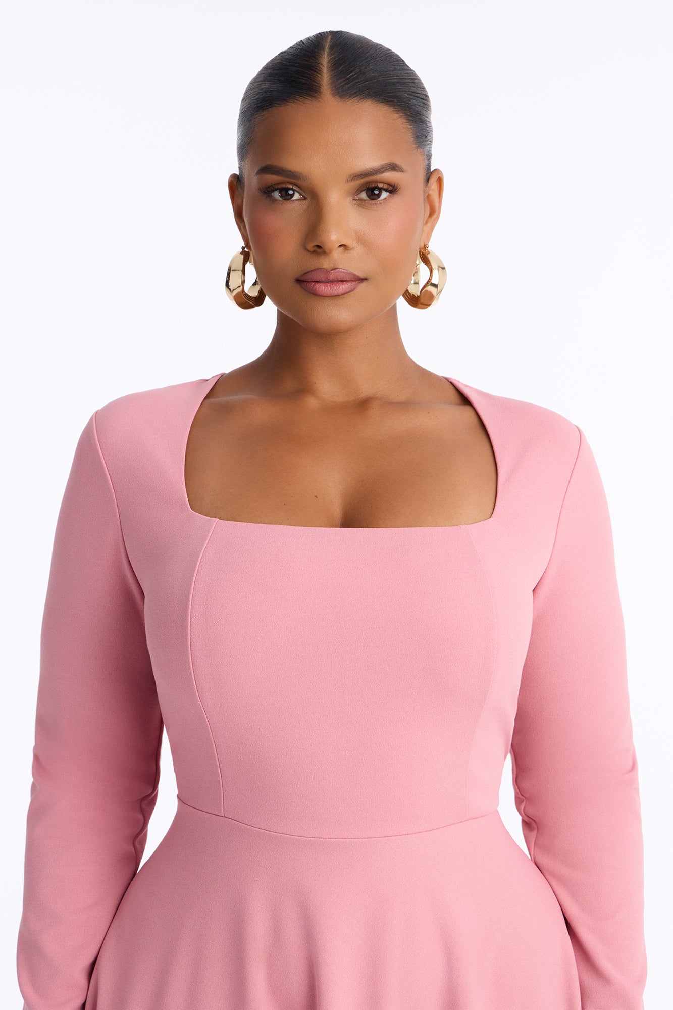 Alena Long Sleeve Midi Dress - Mauve