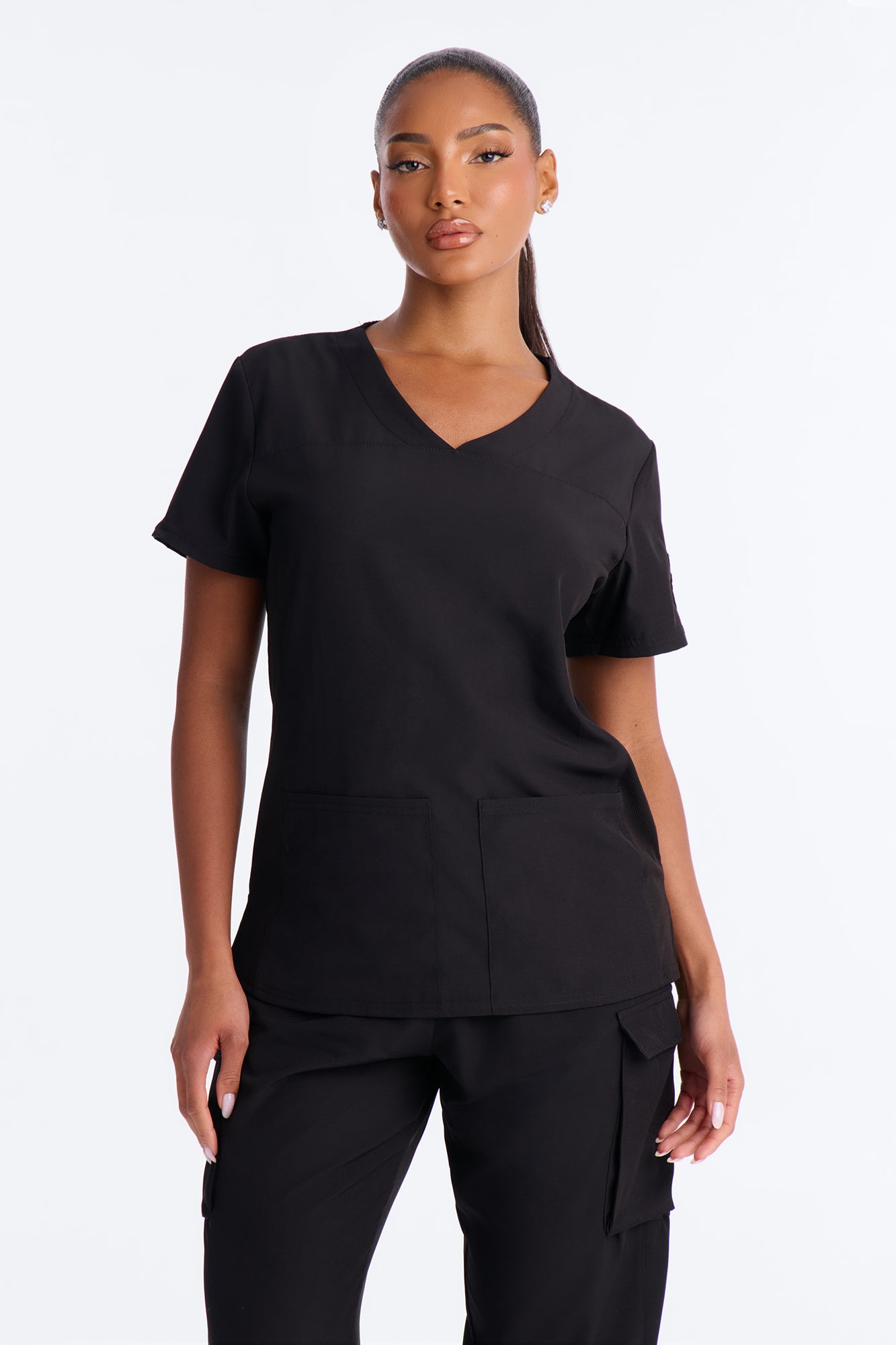Follow Up Uniform Scrub Jogger Set - Black