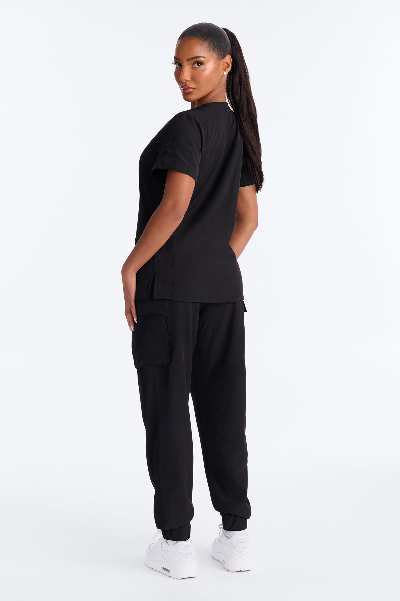 Follow Up Uniform Scrub Jogger Set - Black