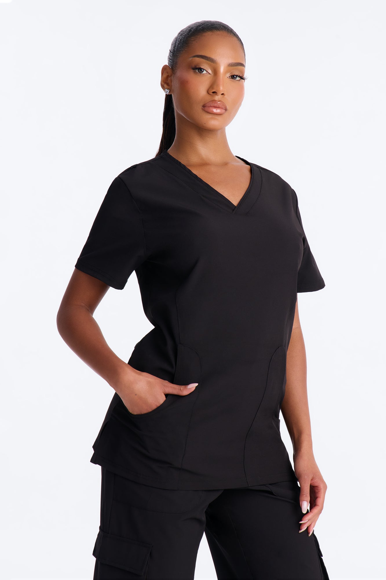 Gentle Care Uniform Scrub Pant Set - Black
