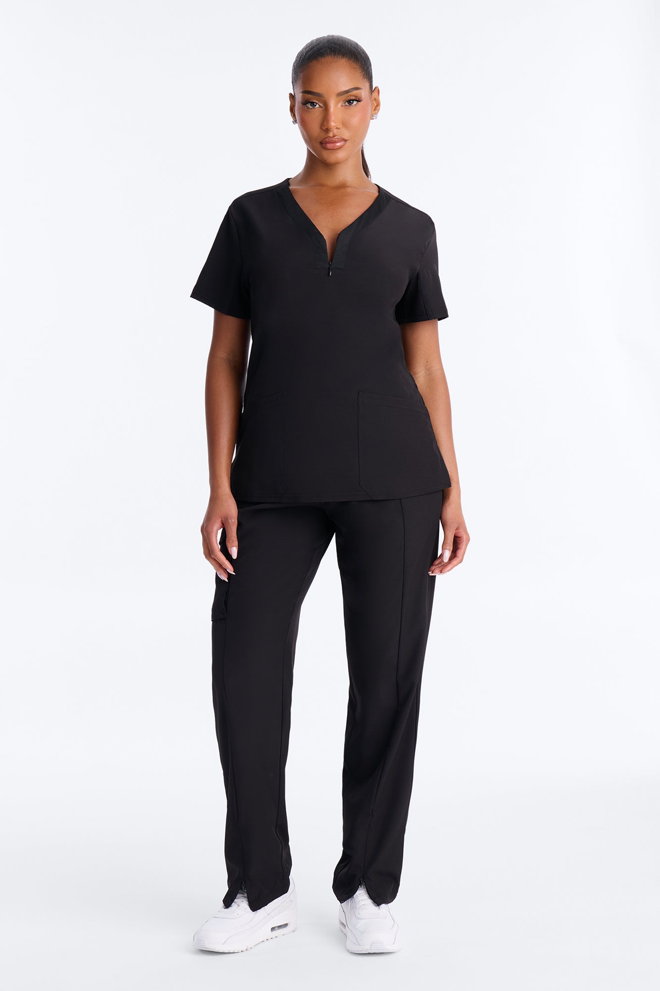 Health Is Wealth Uniform Scrub Pant Set - Black