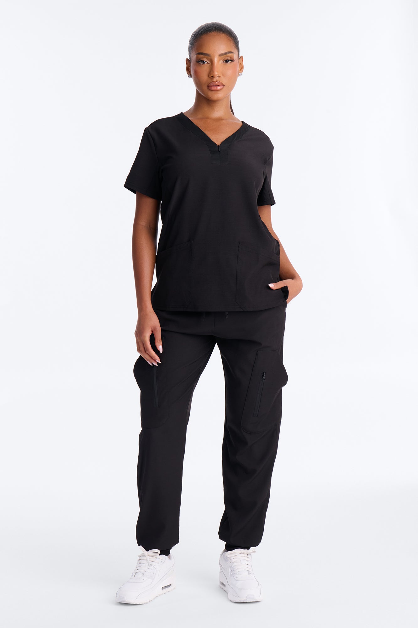 Free Motion Uniform Jogger Scrub Bottoms - Black