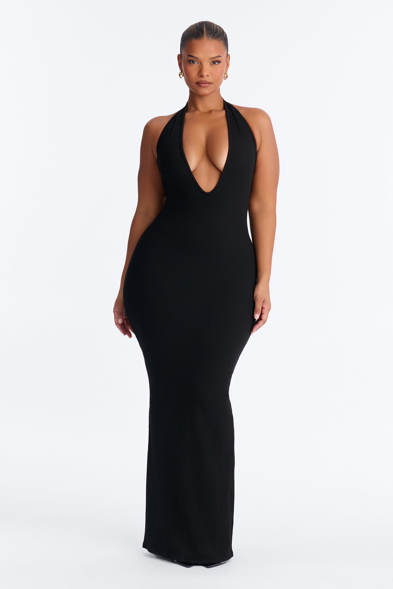 Ana Halter Snatched Maxi Dress - Black