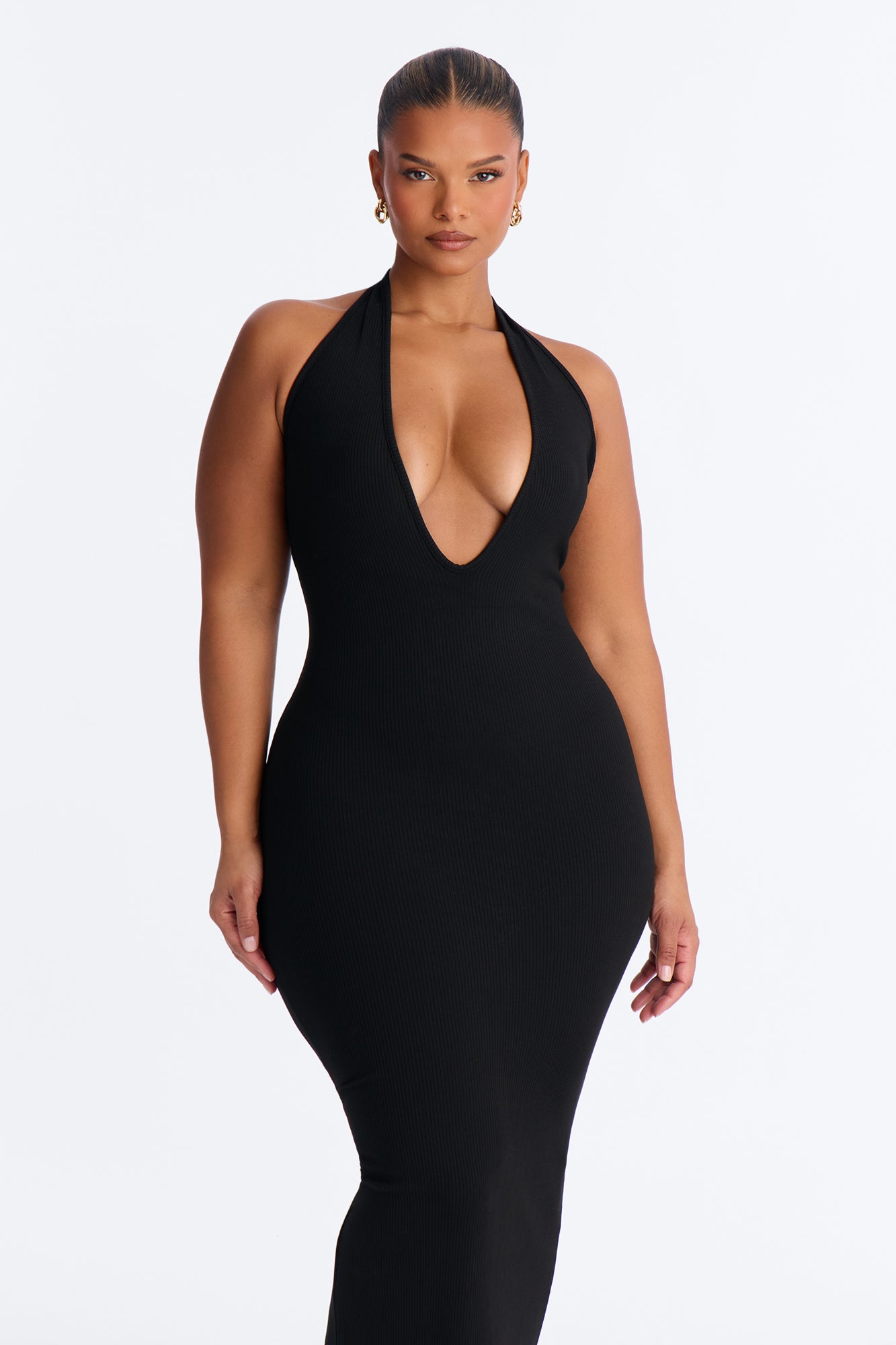 Ana Halter Snatched Maxi Dress - Black
