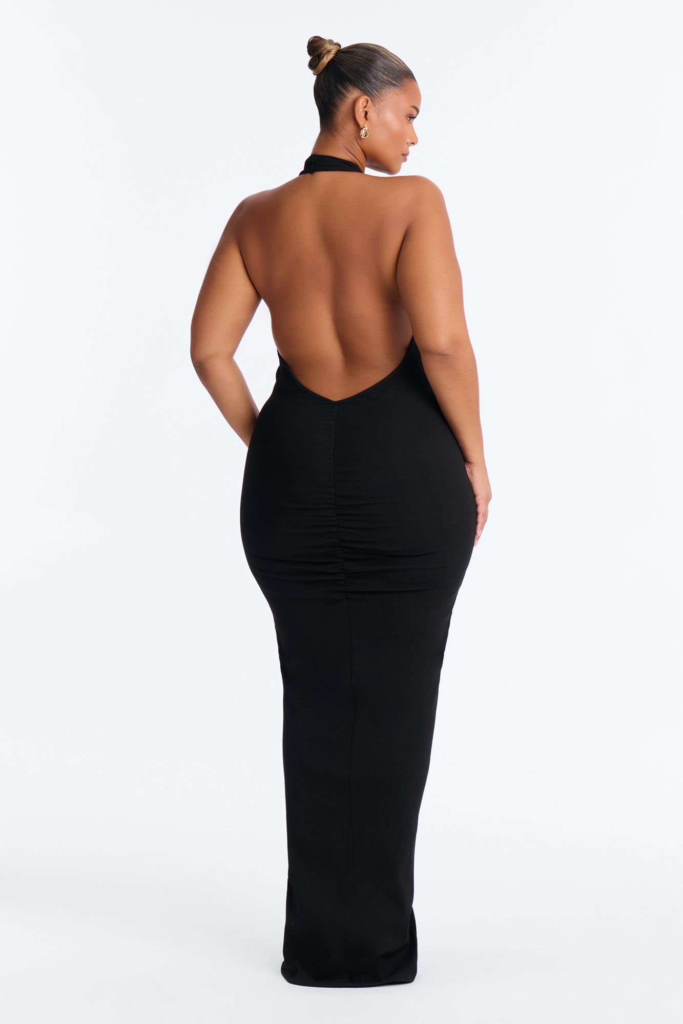 Ana Halter Snatched Maxi Dress - Black