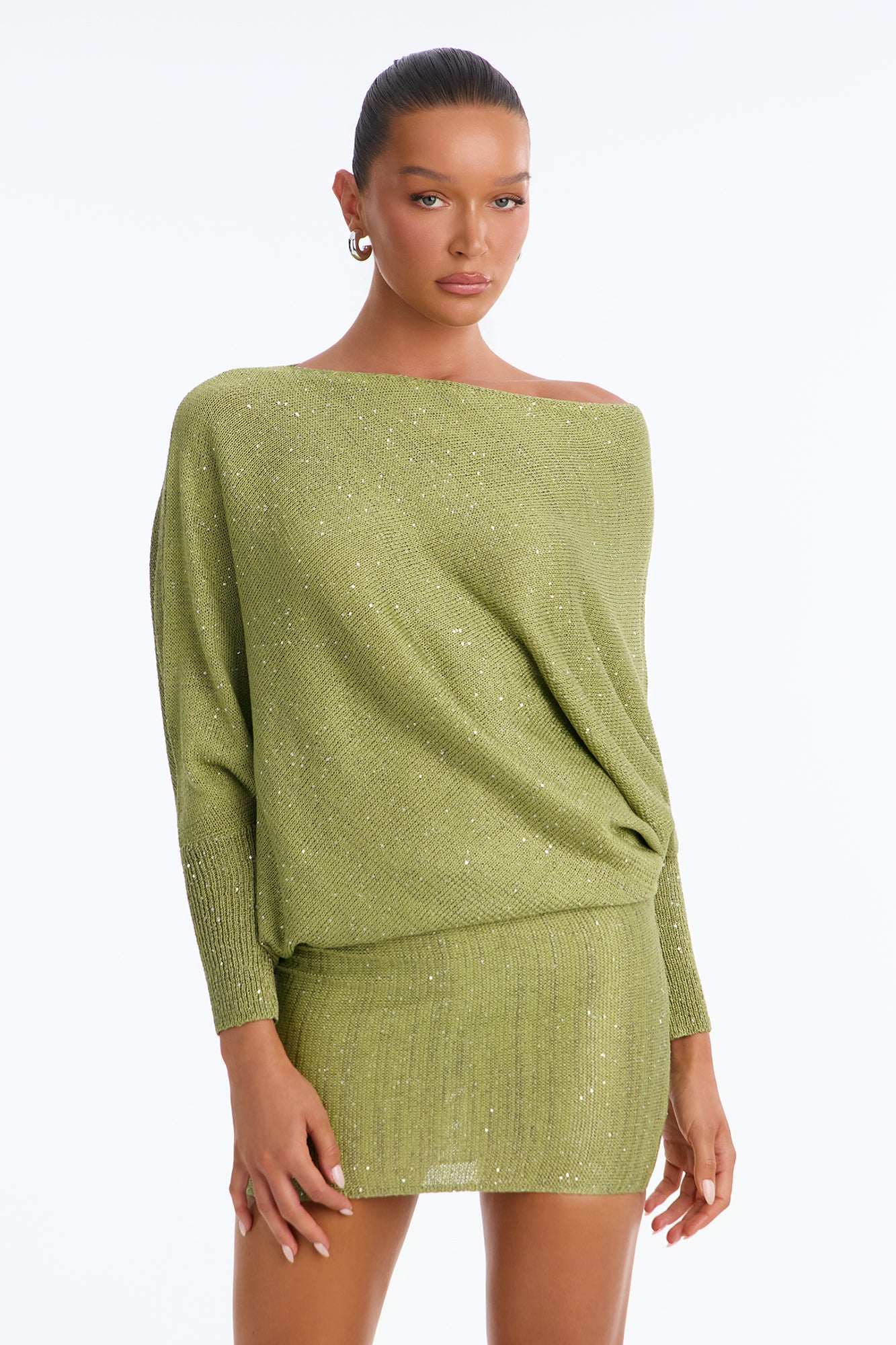 Sophia Sweater Mini Dress - Olive