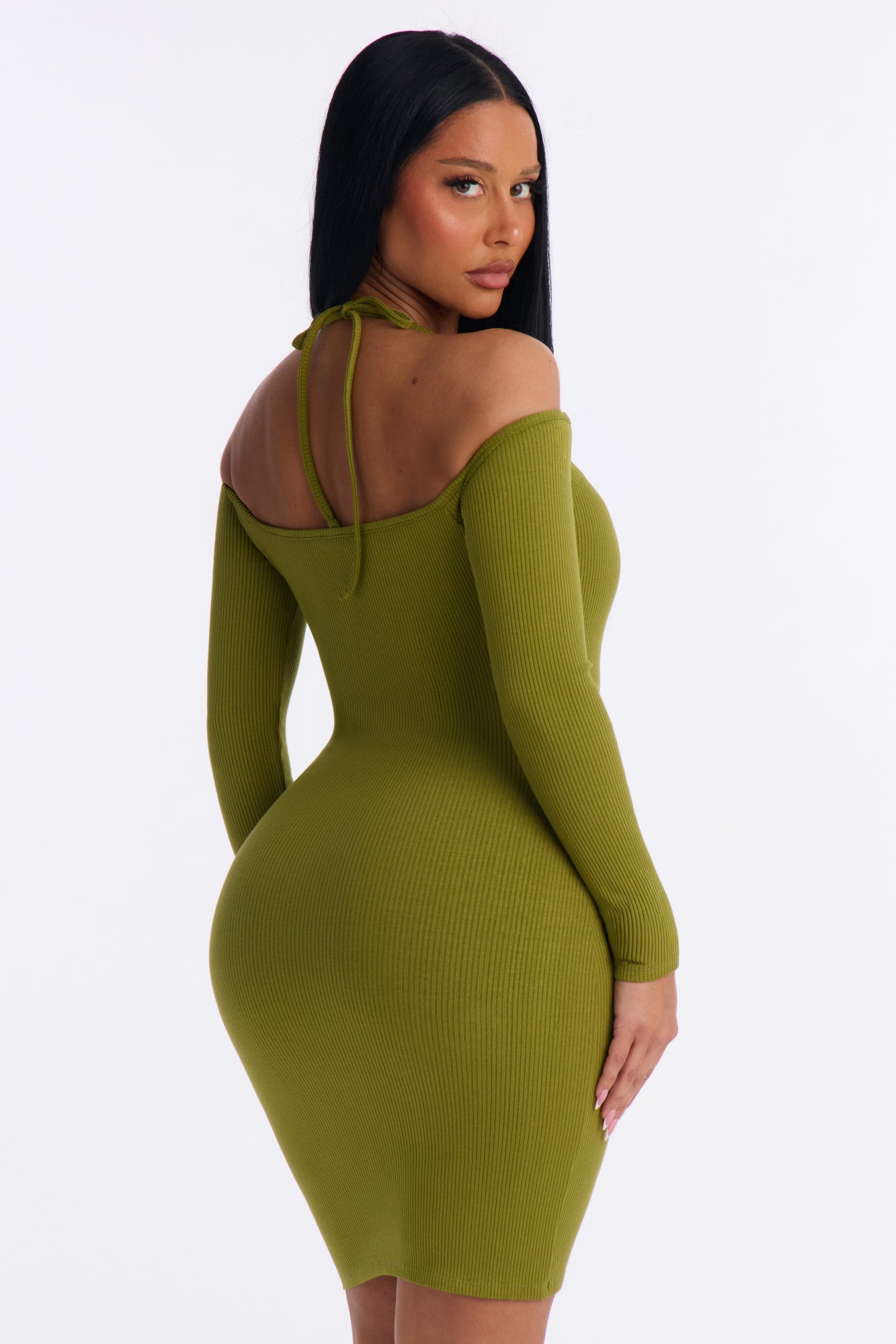 Sariyah Snatched Mini Dress - Chartreuse