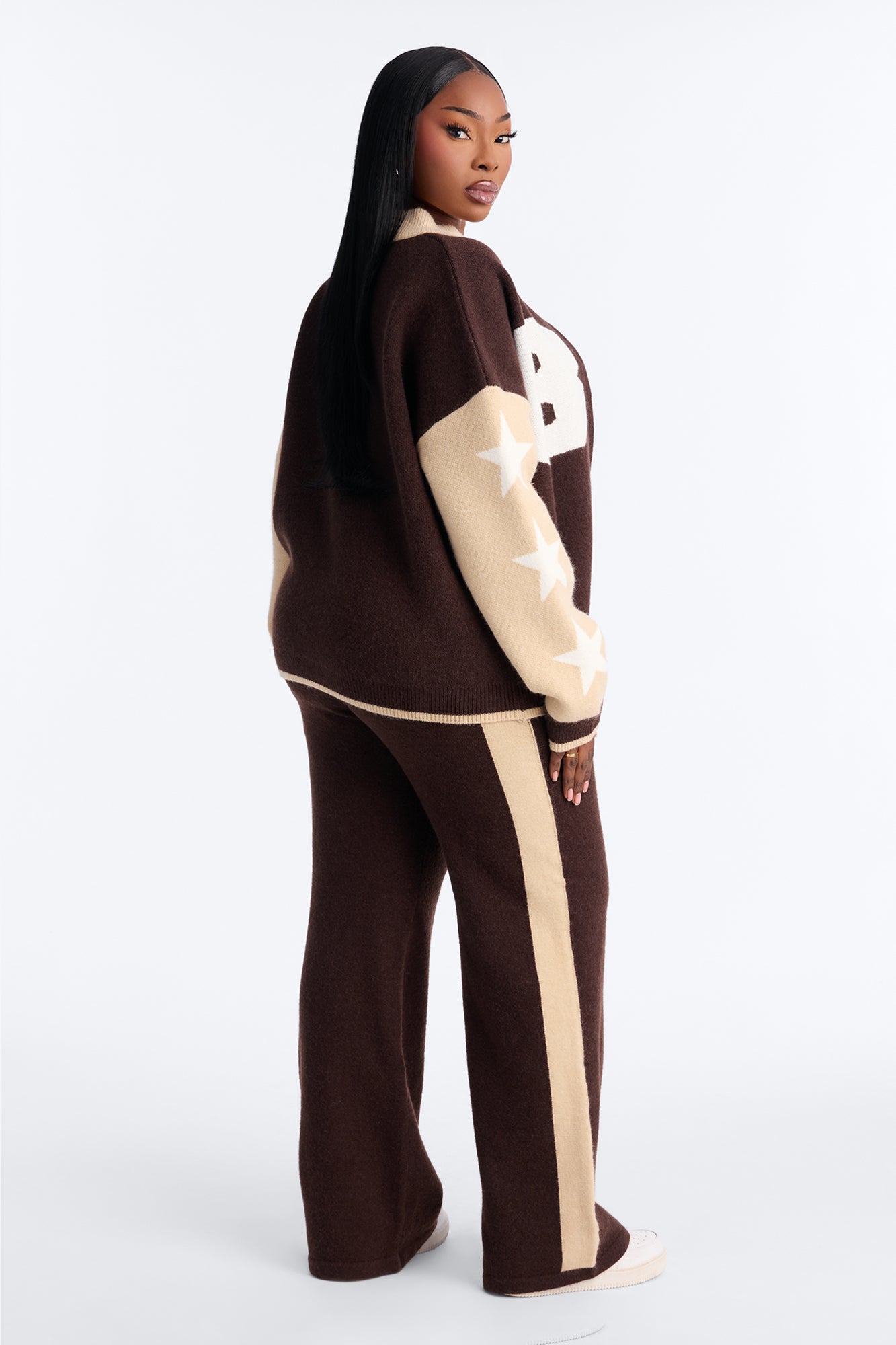 89' Star Sweater Pant Set - Chocolate/Combo