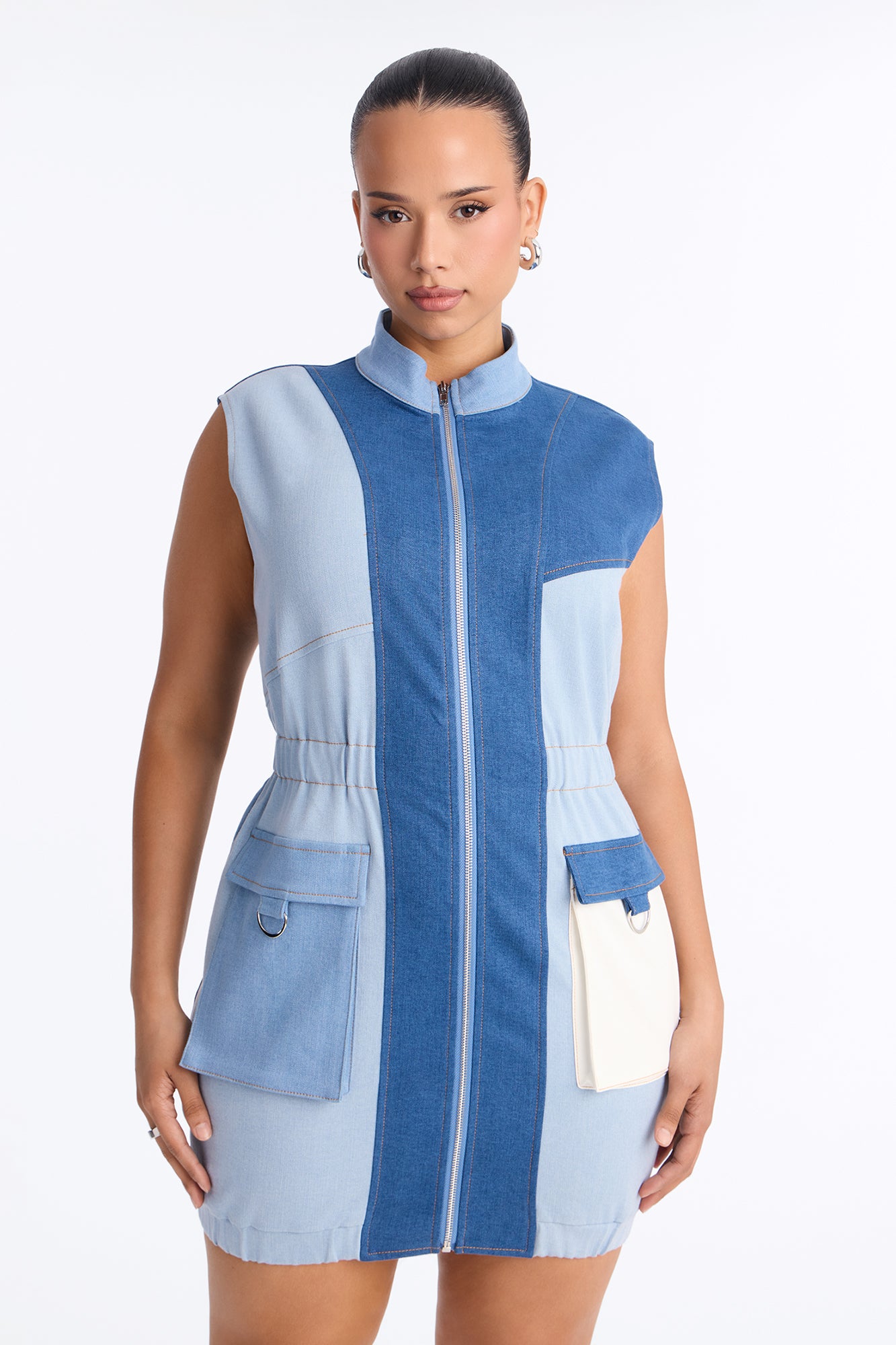 Sonic Vroom Stretch Denim Mini Dress - Denim