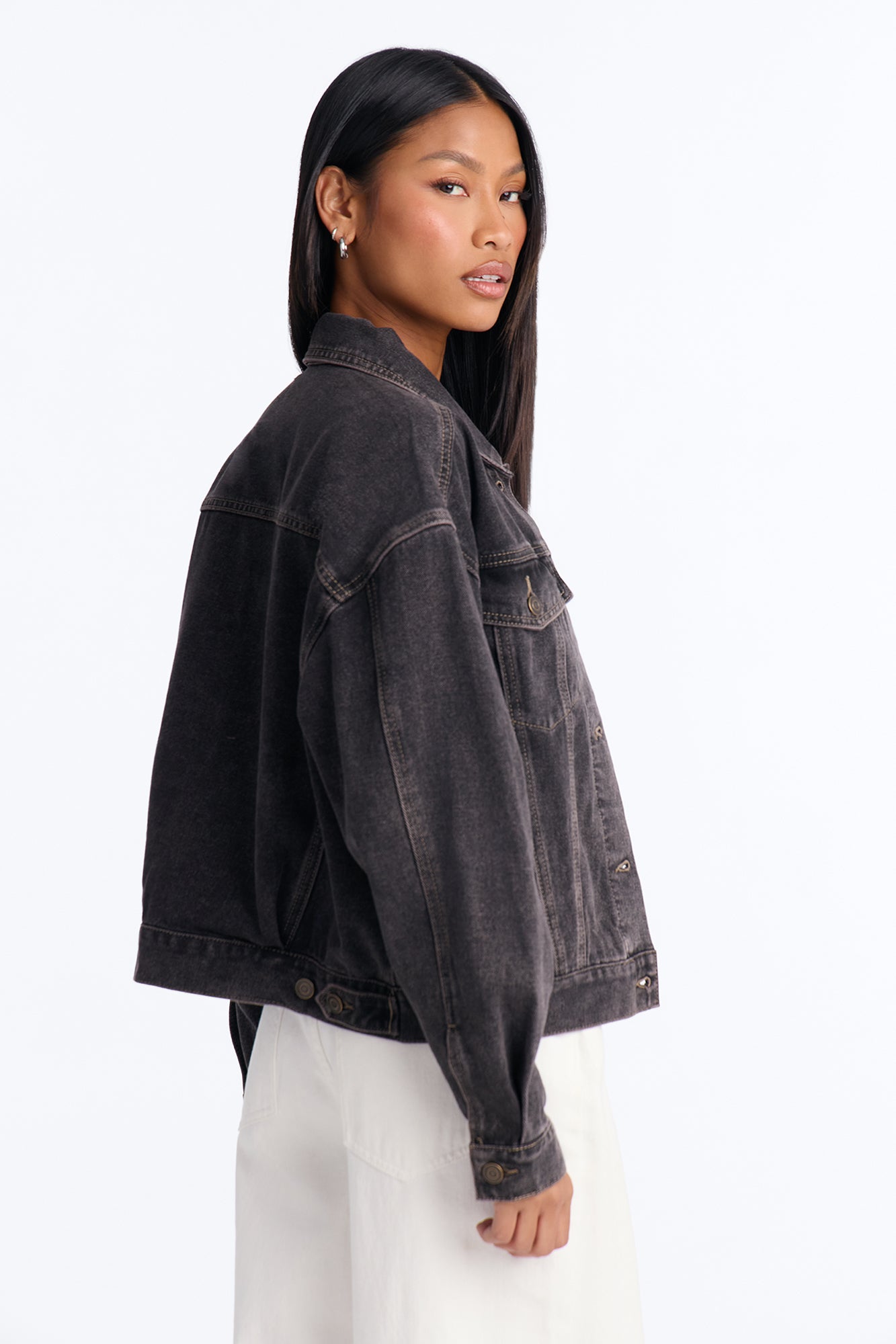 Stevie Basic Trucker Jacket - Brown