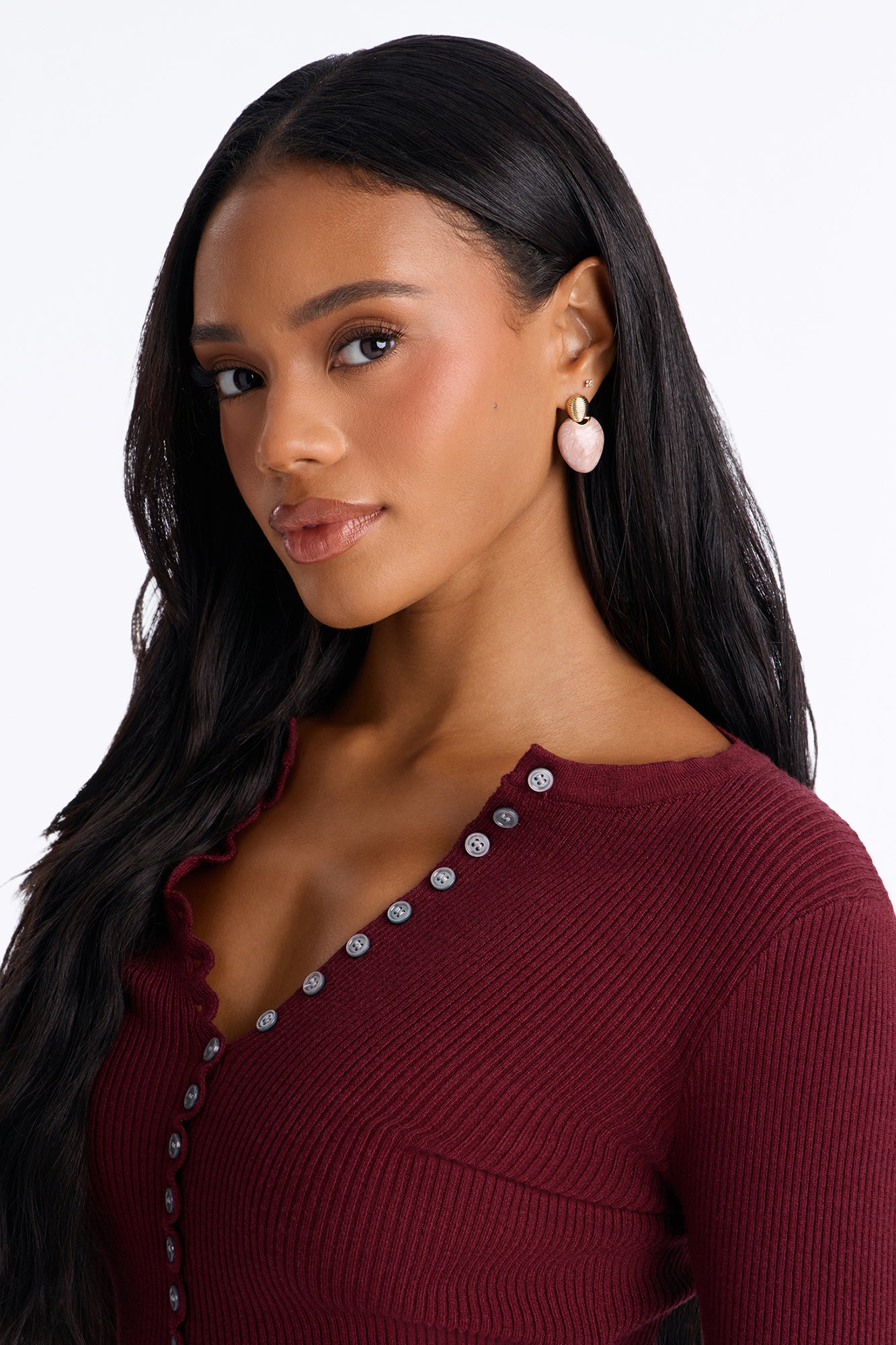 Sugar Rose Drop Earrings - Pink