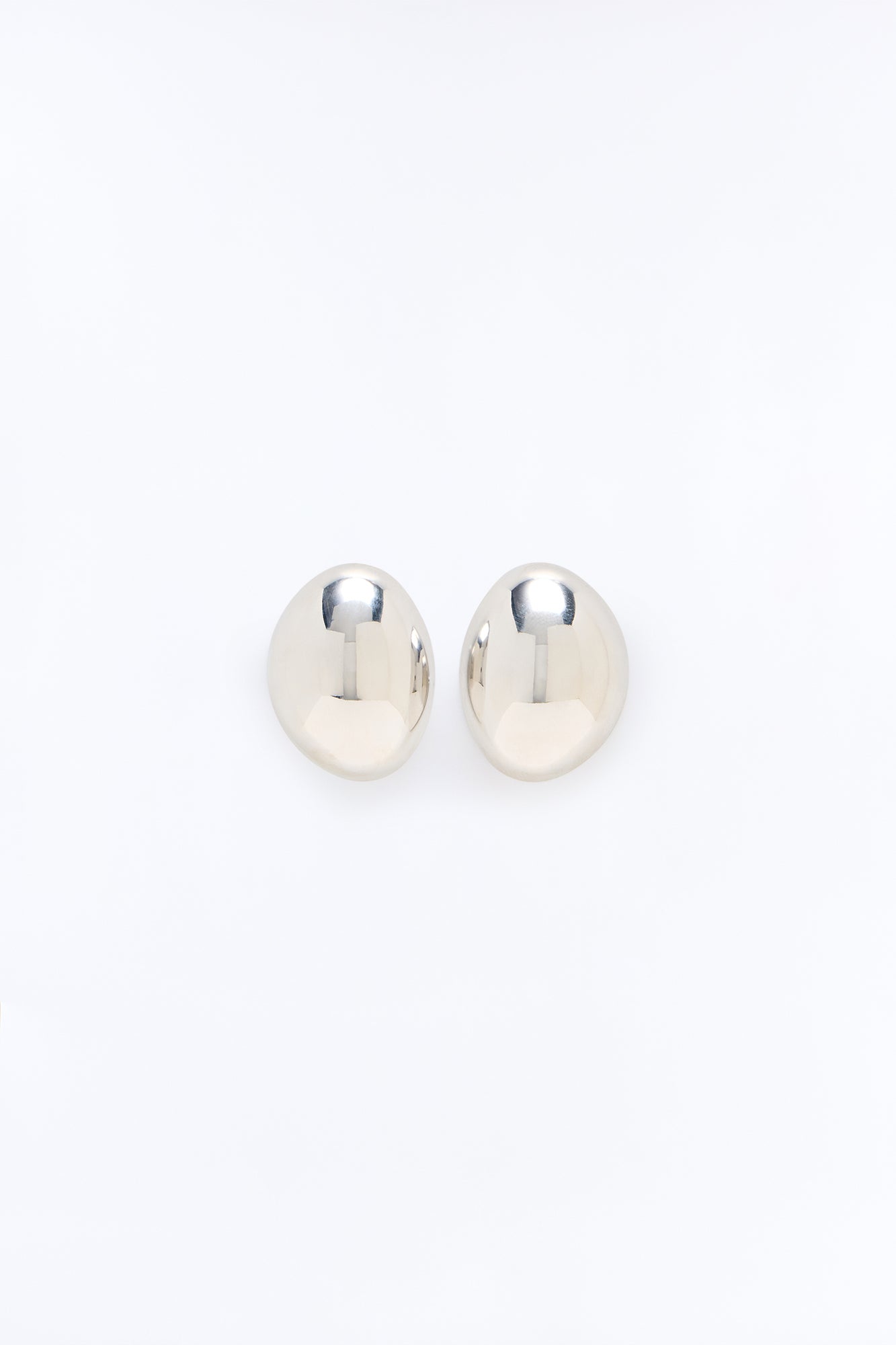 Solid Touch Stud Earrings - Silver