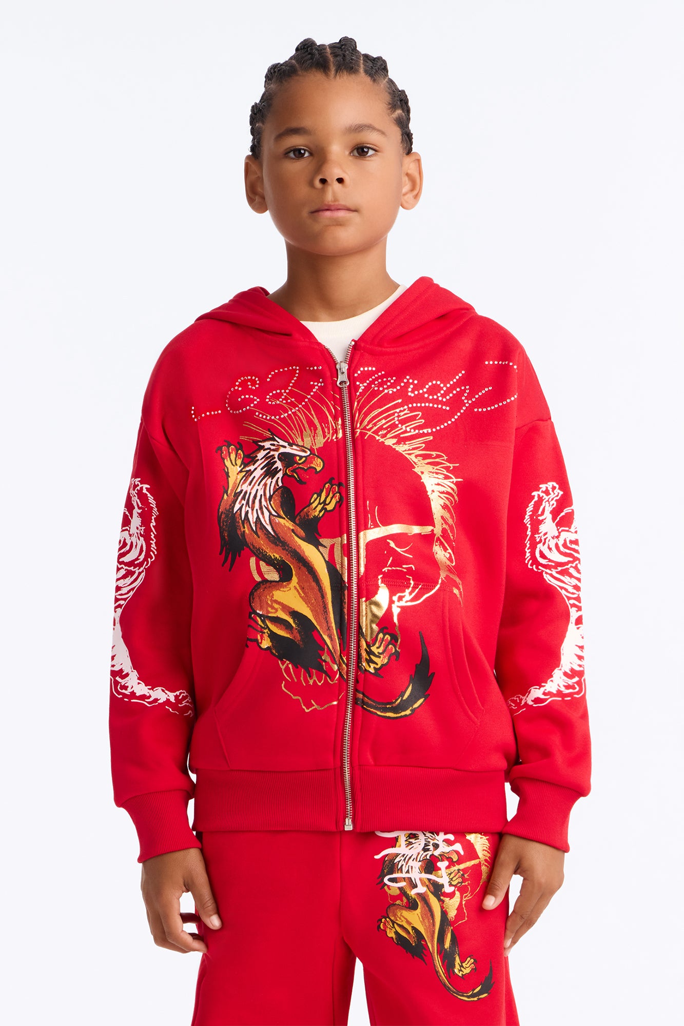 Mini Ed Hardy Fearless Hoodie - Red