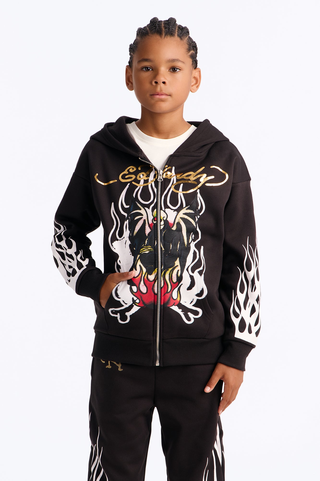 Mini Ed Hardy Chaos Ensues Hoodie - Black