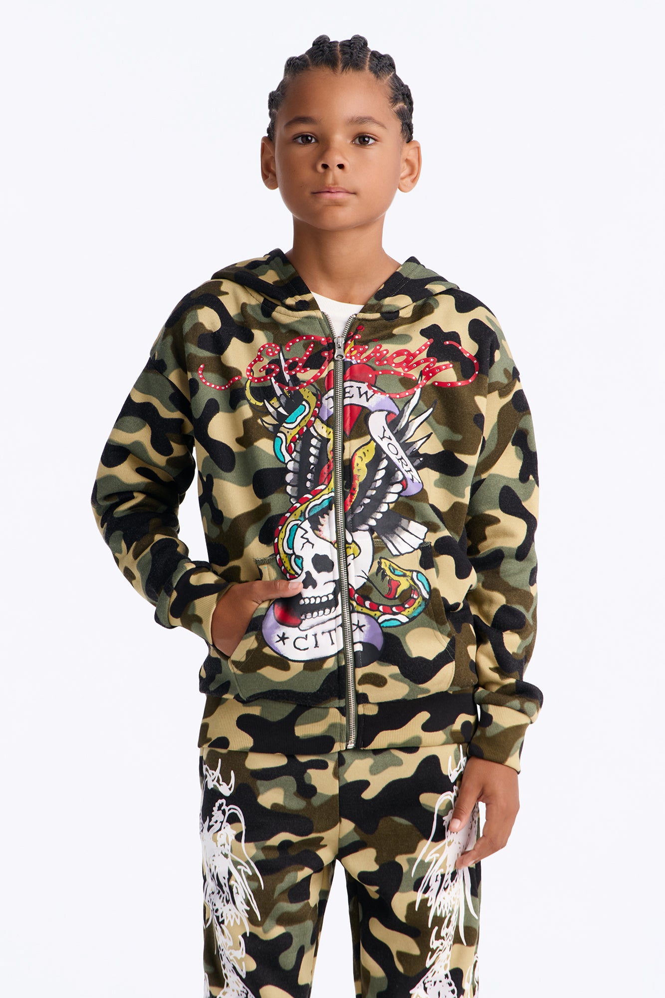 Mini Ed Hardy NYC Camo Hoodie - Camouflage