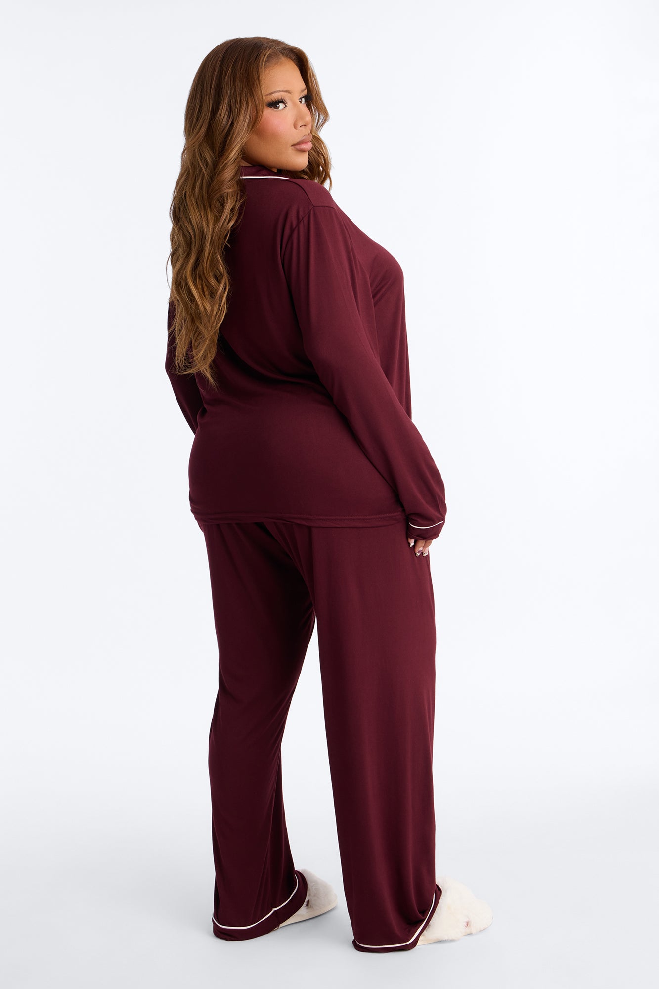 In The Morning PJ Pant Set - Burgundy