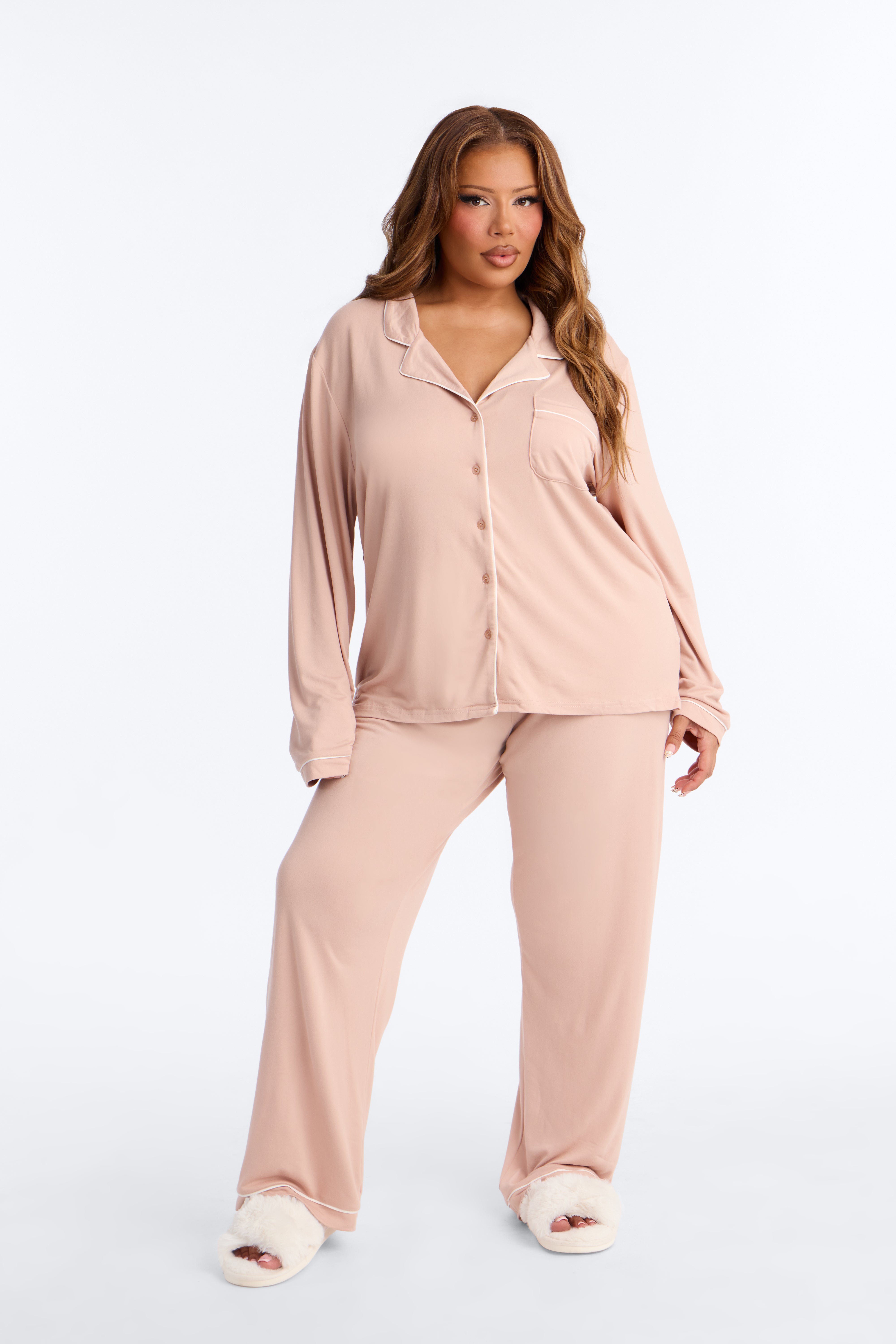 In The Morning PJ Pant Set - Mocha
