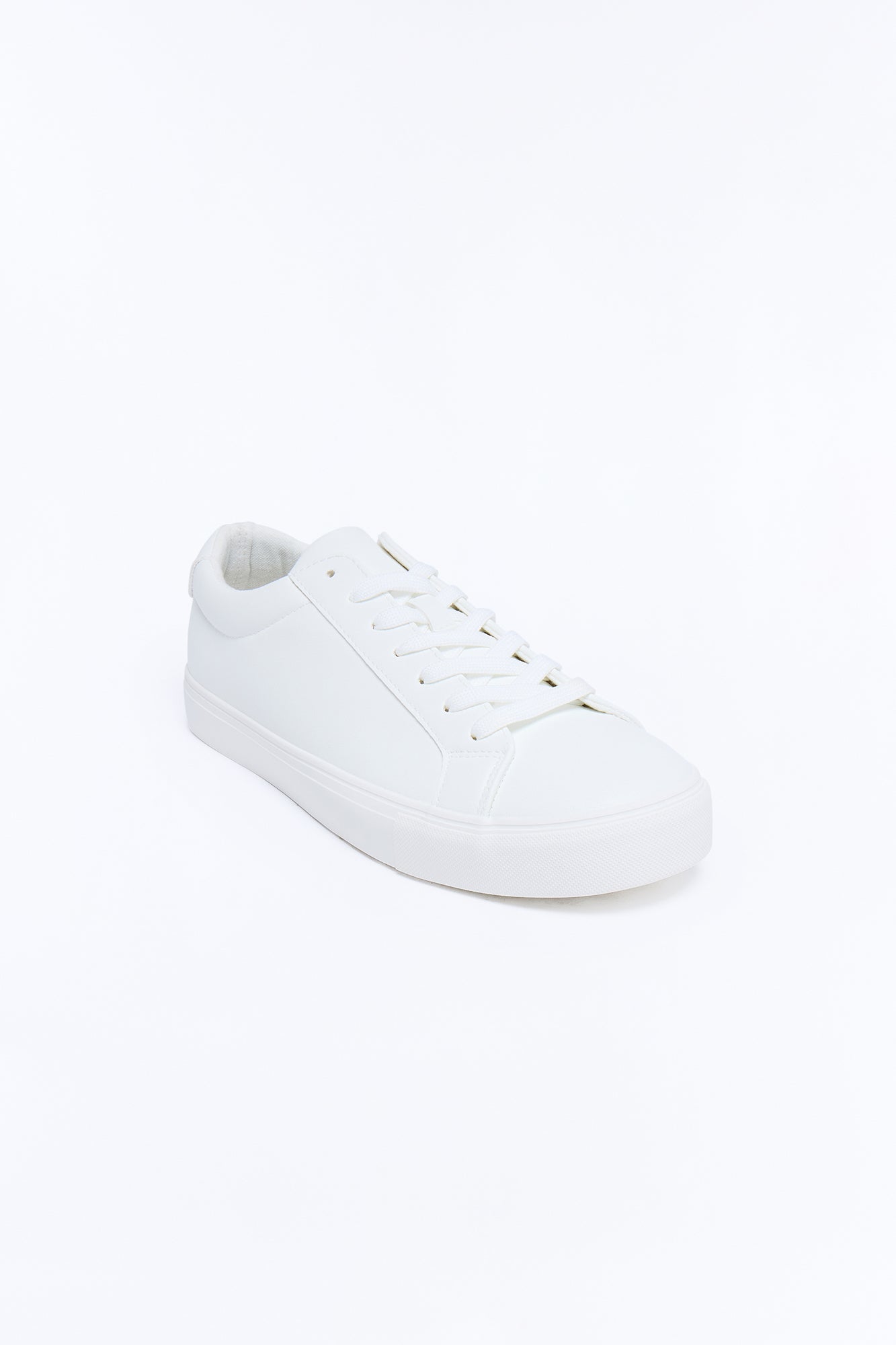 Minimal Faux Leather Low Top Sneaker - White