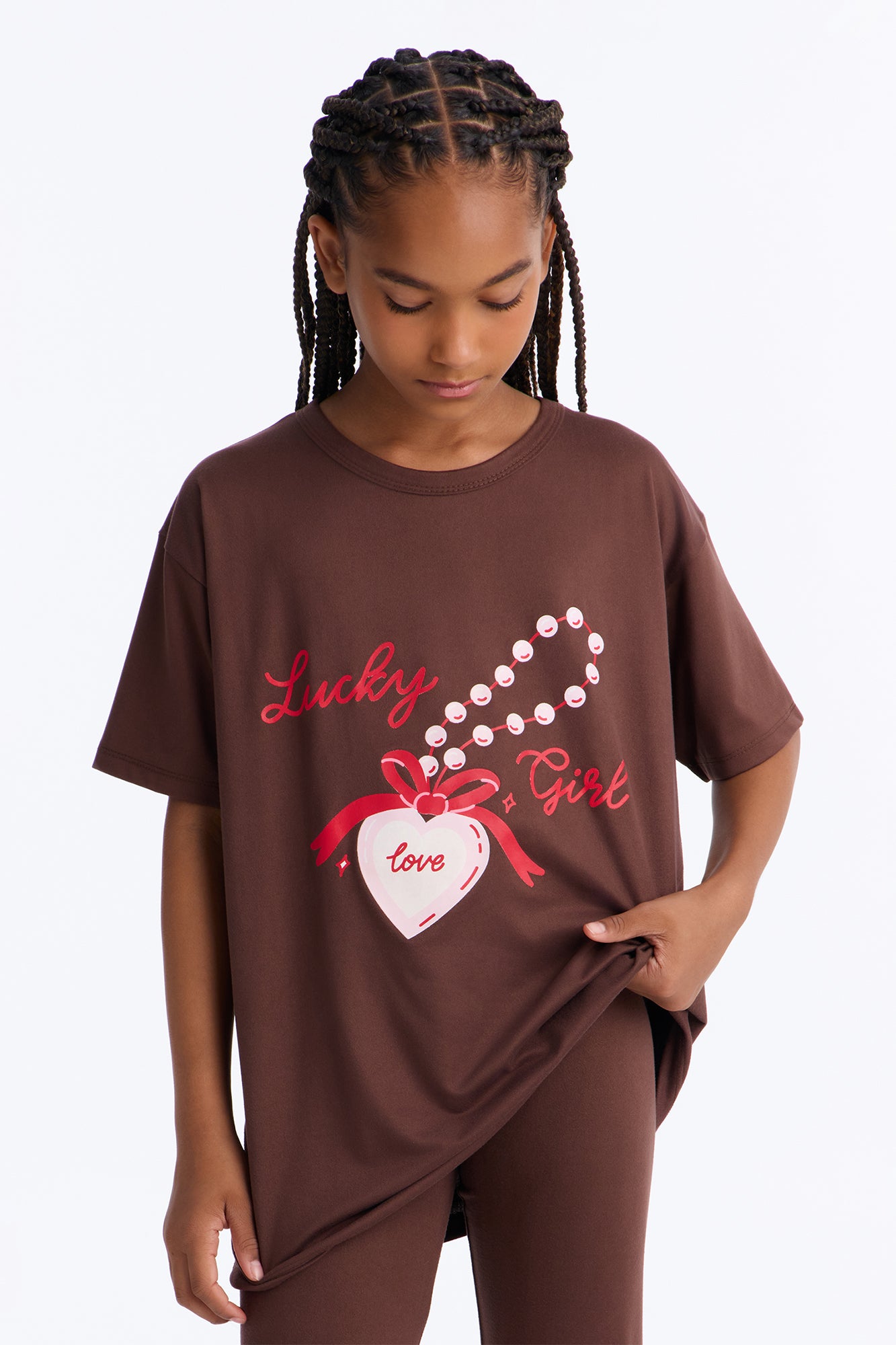 Mini Lucky Girl Legging Set - Brown