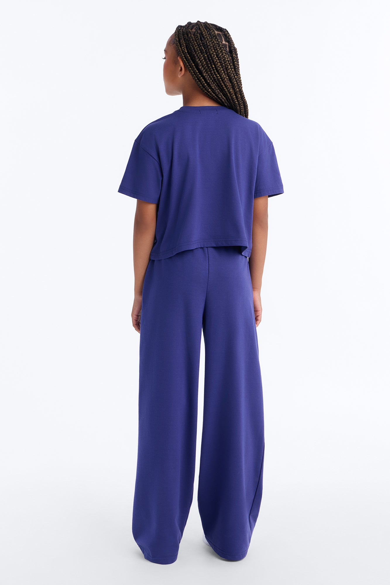 Mini Love Yourself Wide Leg Pant Set - Navy