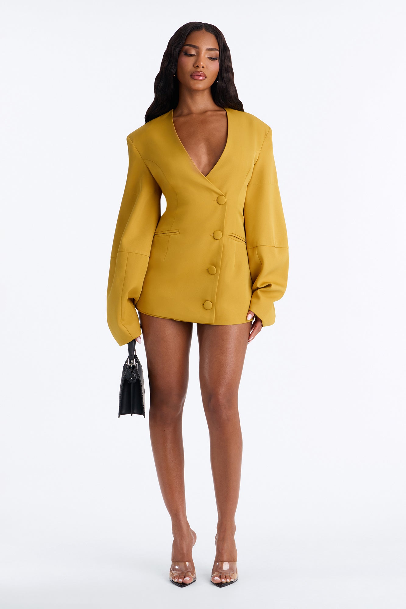 Sweet & Smart Barrel Sleeve Blazer - Chartreuse