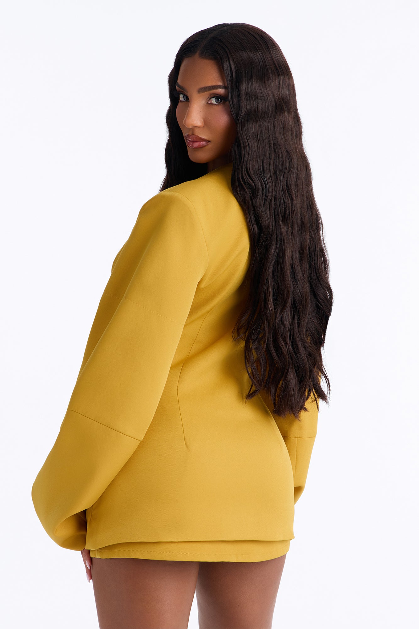 Sweet & Smart Barrel Sleeve Blazer - Chartreuse