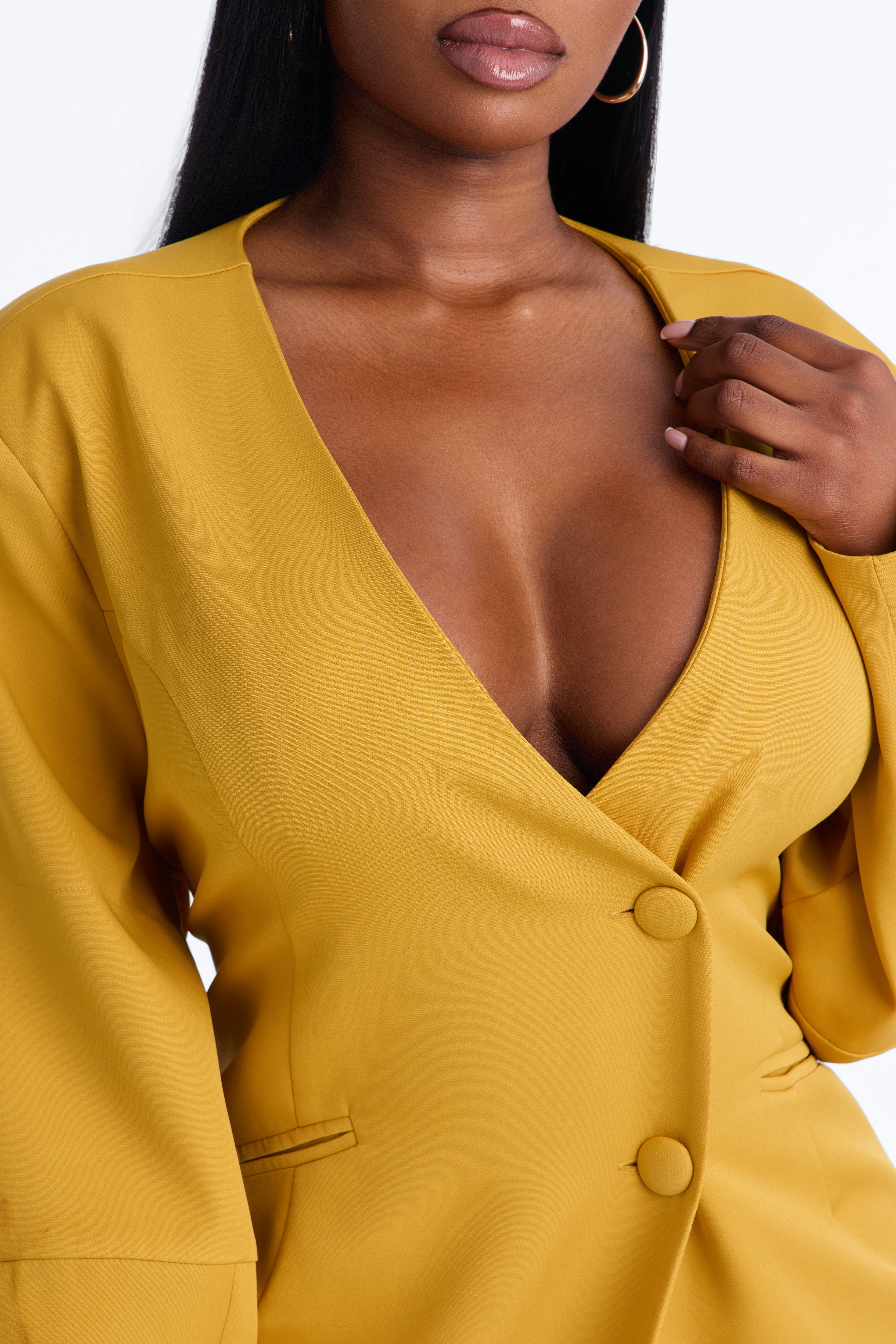 Sweet & Smart Barrel Sleeve Blazer - Chartreuse
