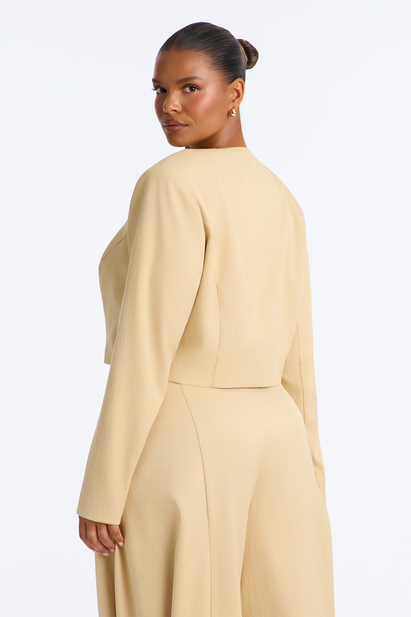 Parris Cropped Frog Closure Trim Blazer - Honey