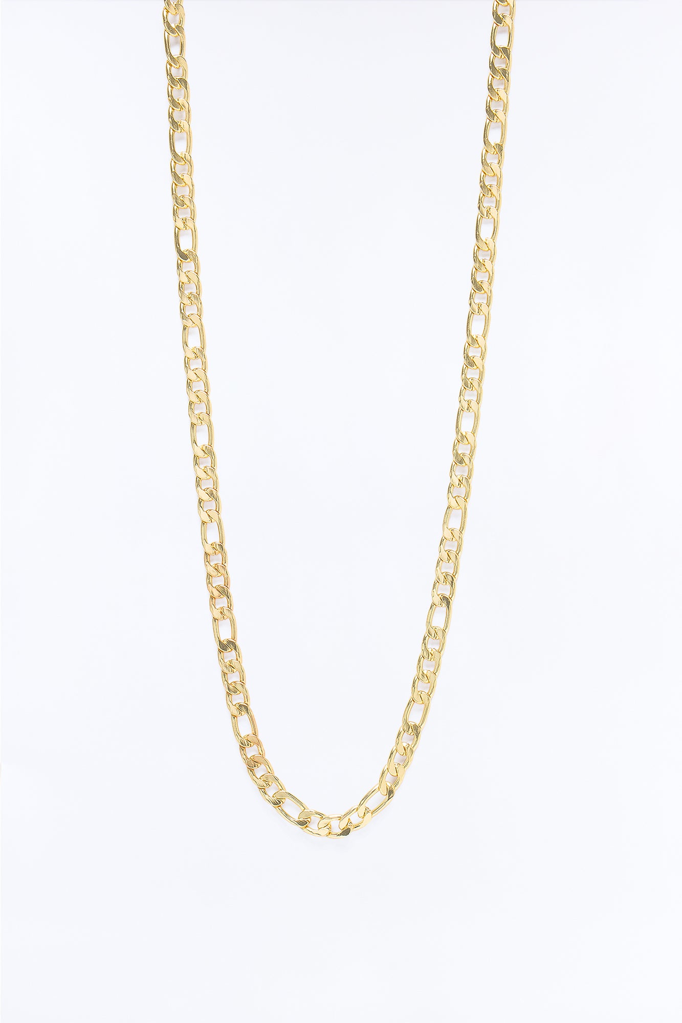 24″ Figaro Chain 8mm Necklace - Gold