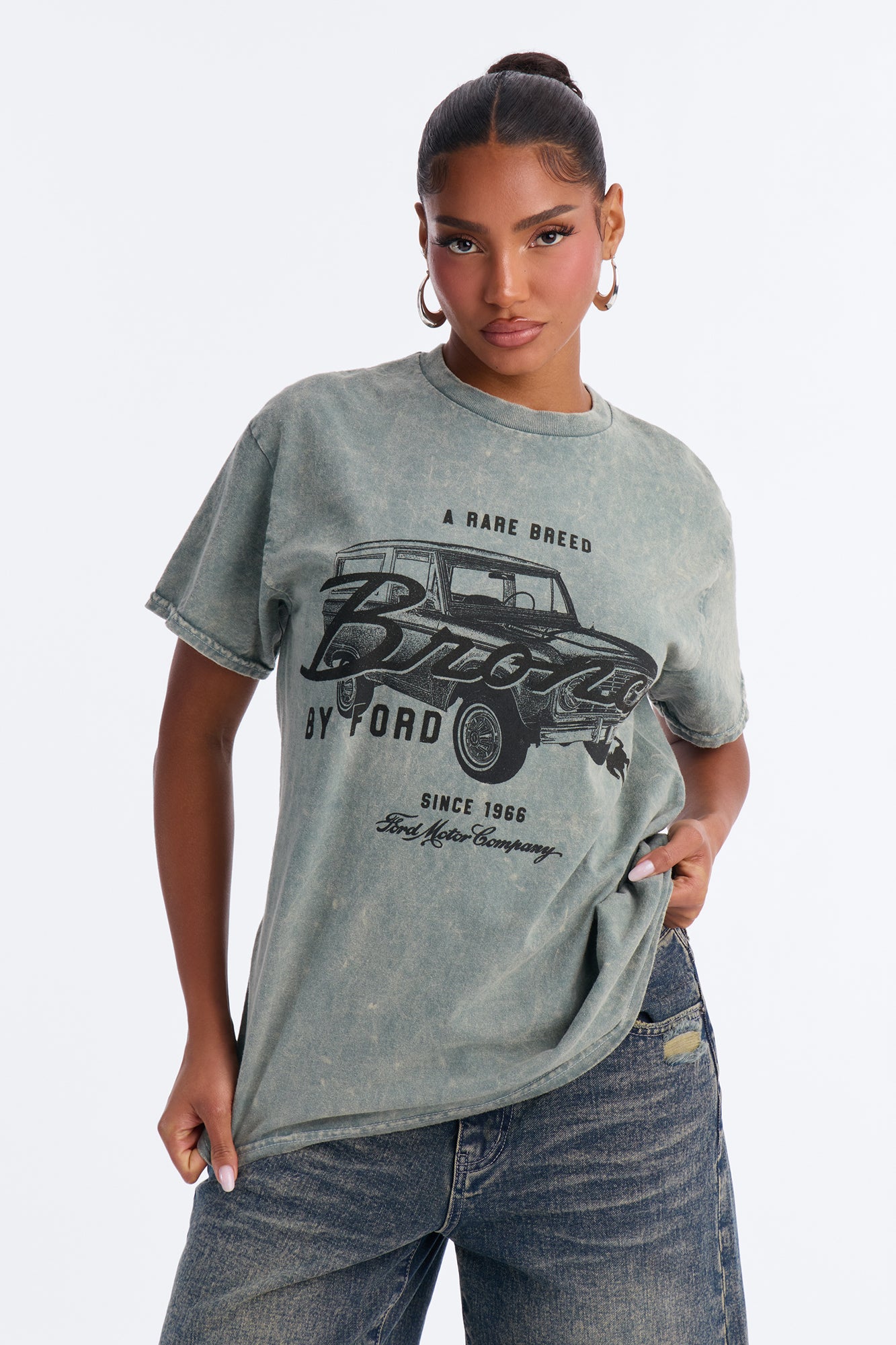 Ford Bronco Vintage Logo Tee - Dark Grey