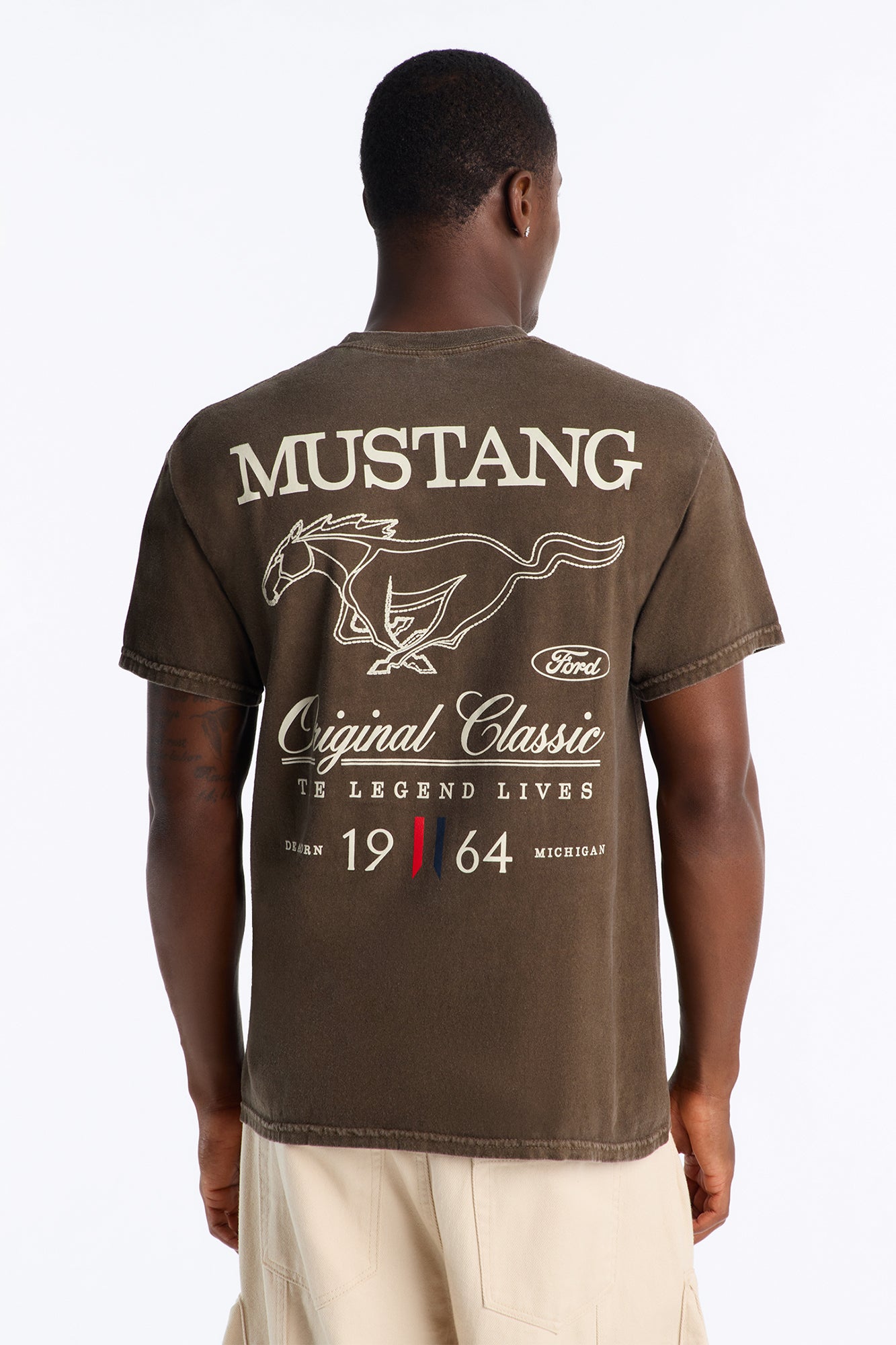 Ford Mustang Original Classic Vintage Short Sleeve Tee - Brown