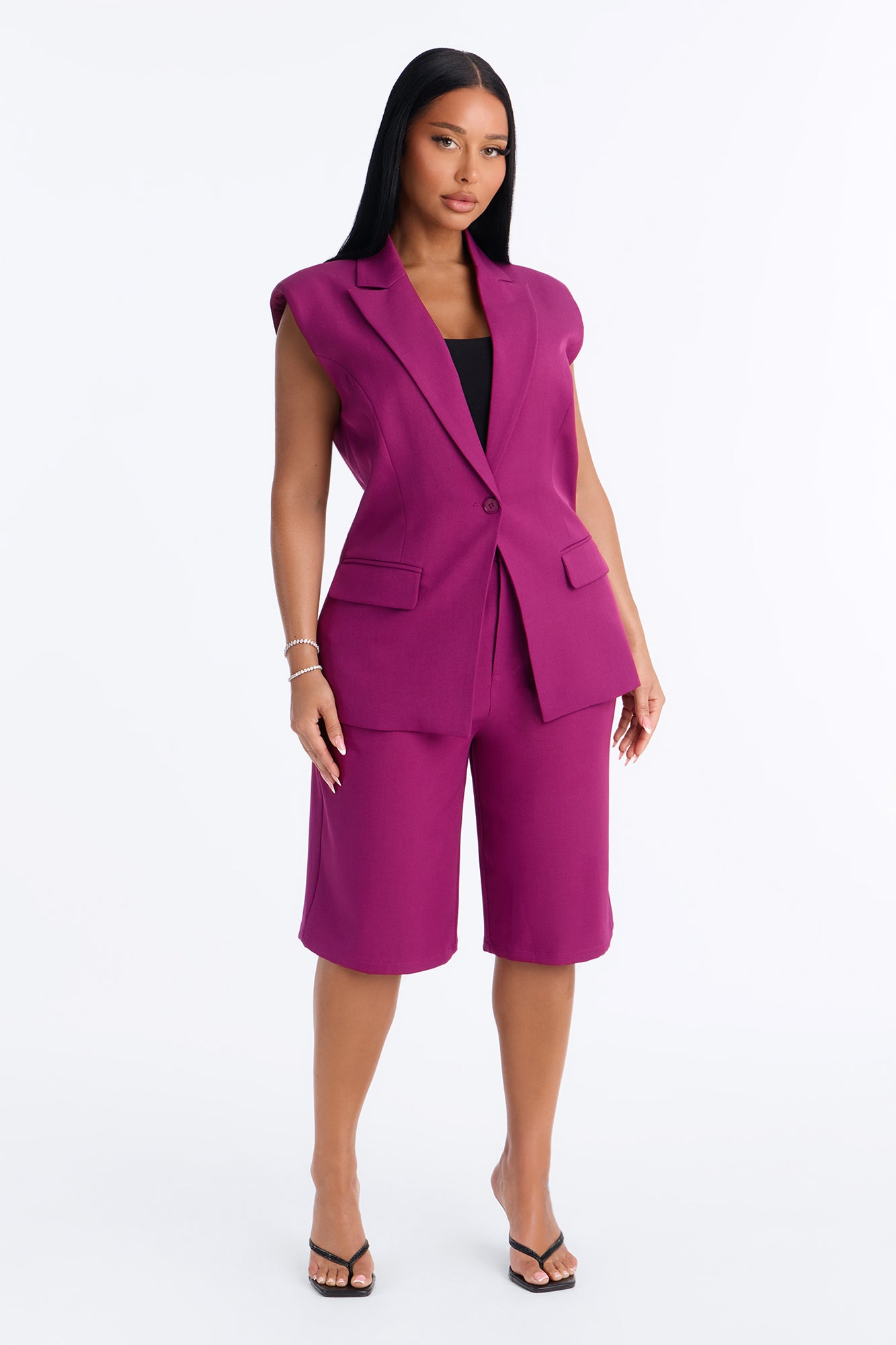 Paloma Twill Vest - Raspberry