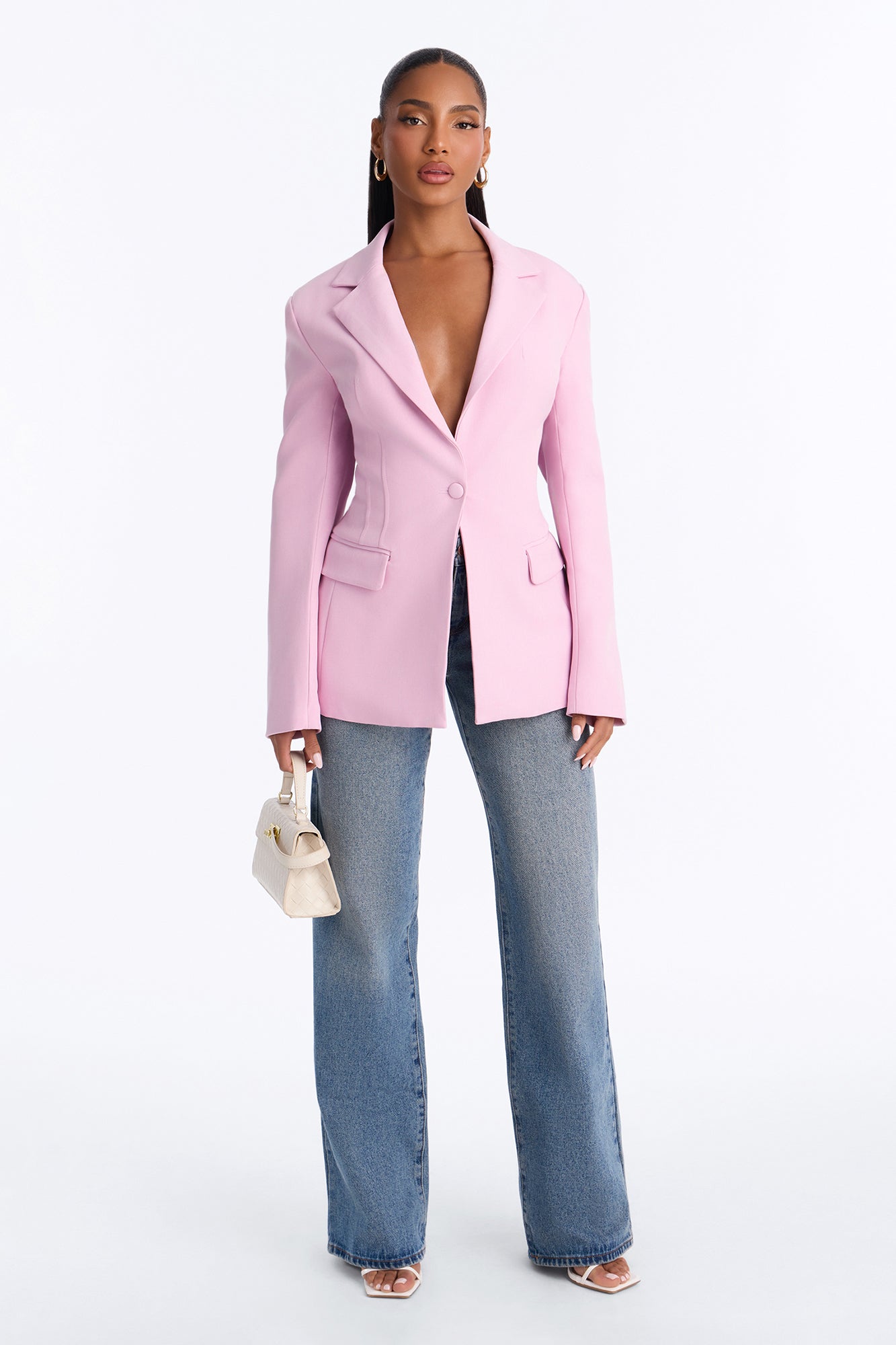 Hailey Hourglass Fitted Blazer - LightPink