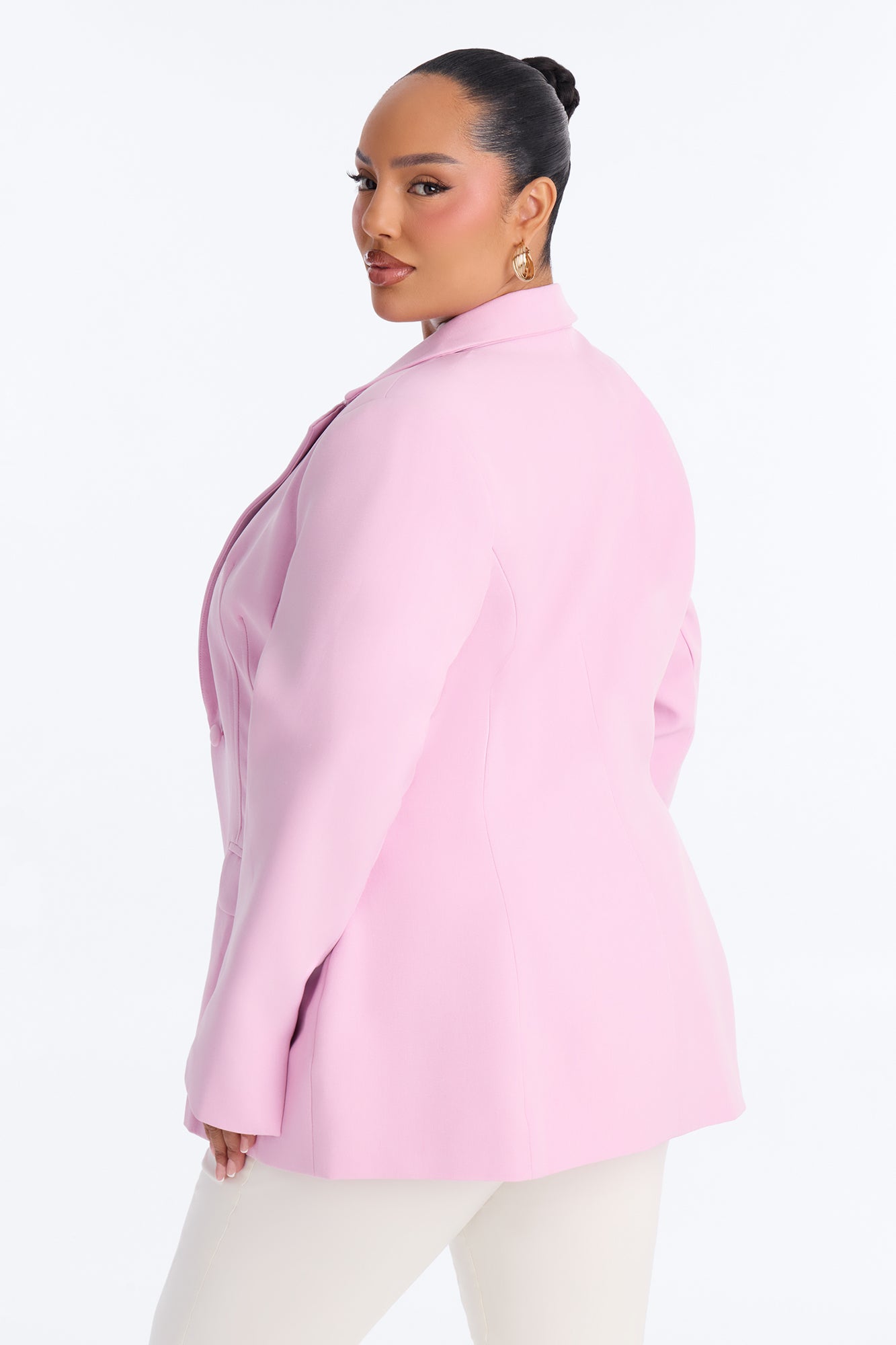 Hailey Hourglass Fitted Blazer - LightPink
