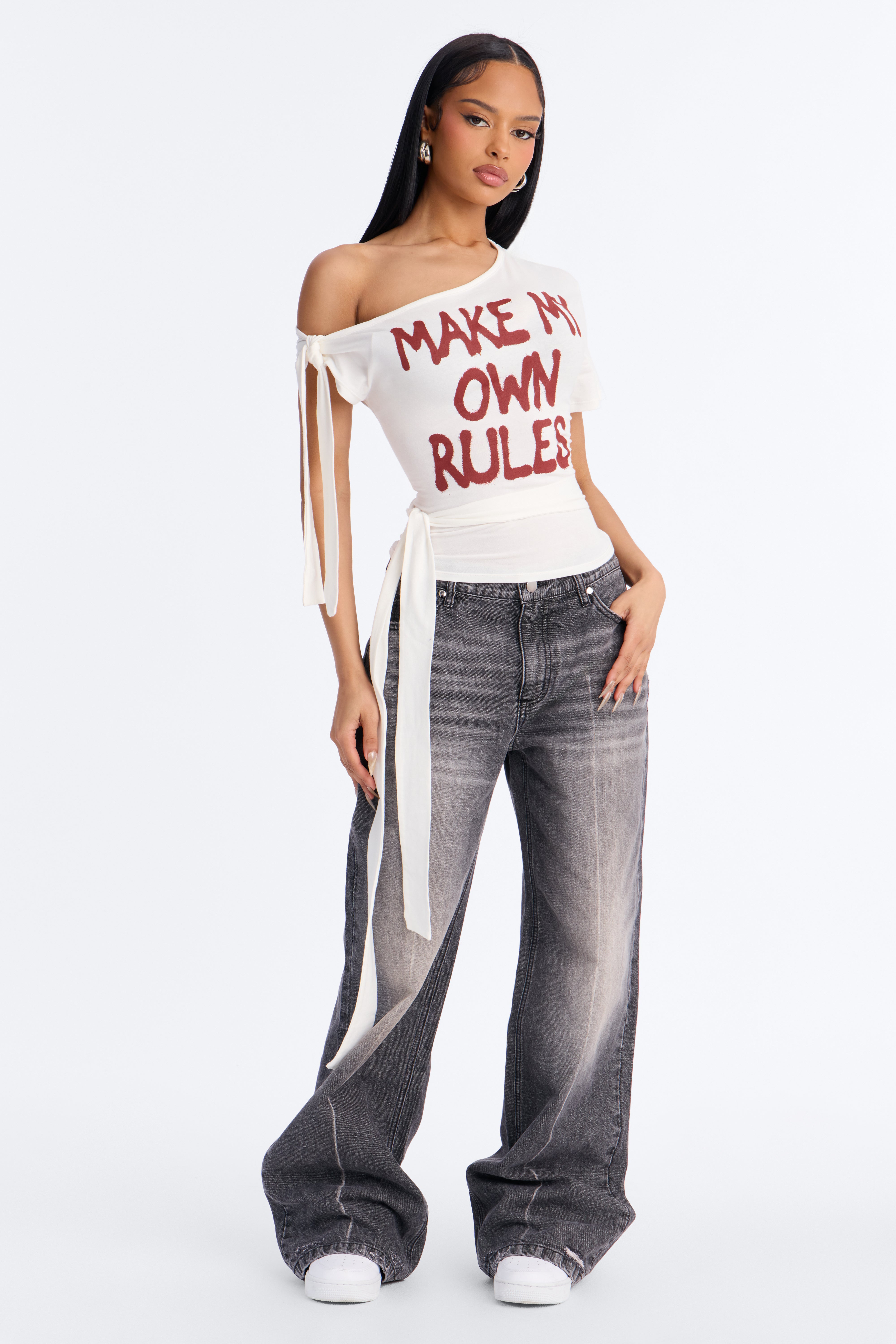 Make My Own Rules Tied Top - Off White