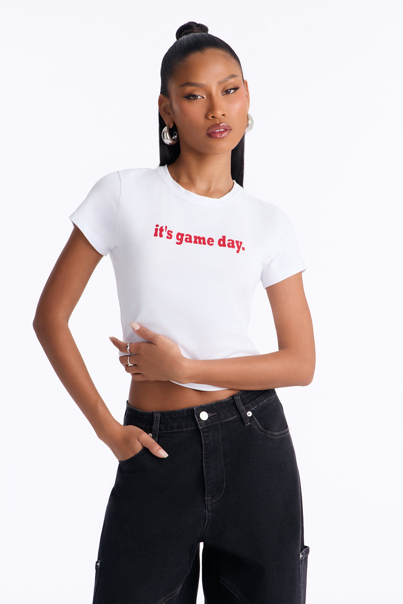 Game Day Baby Tee - White