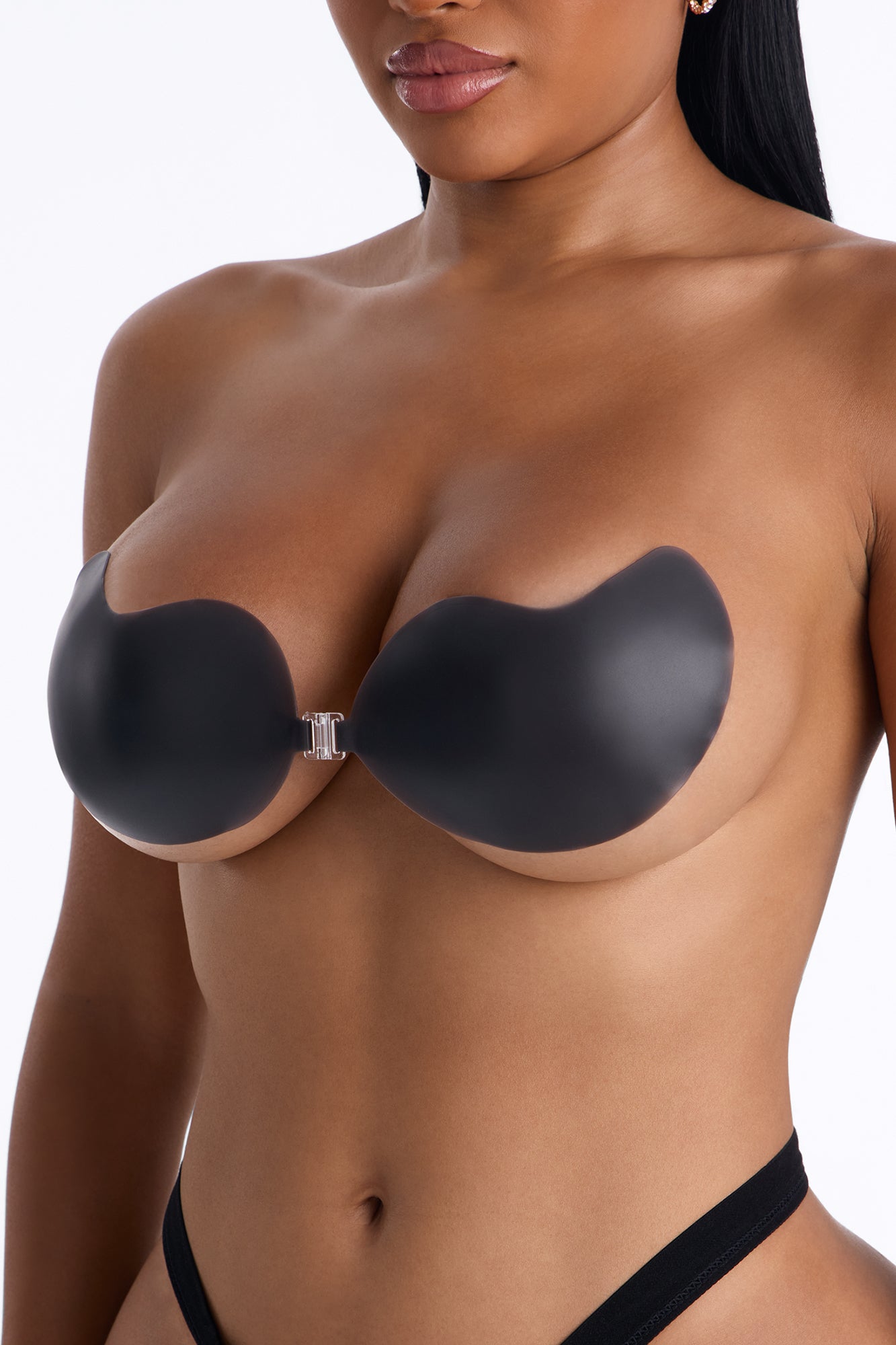Strapless Adhesive Push Up Sticky Bra - Black