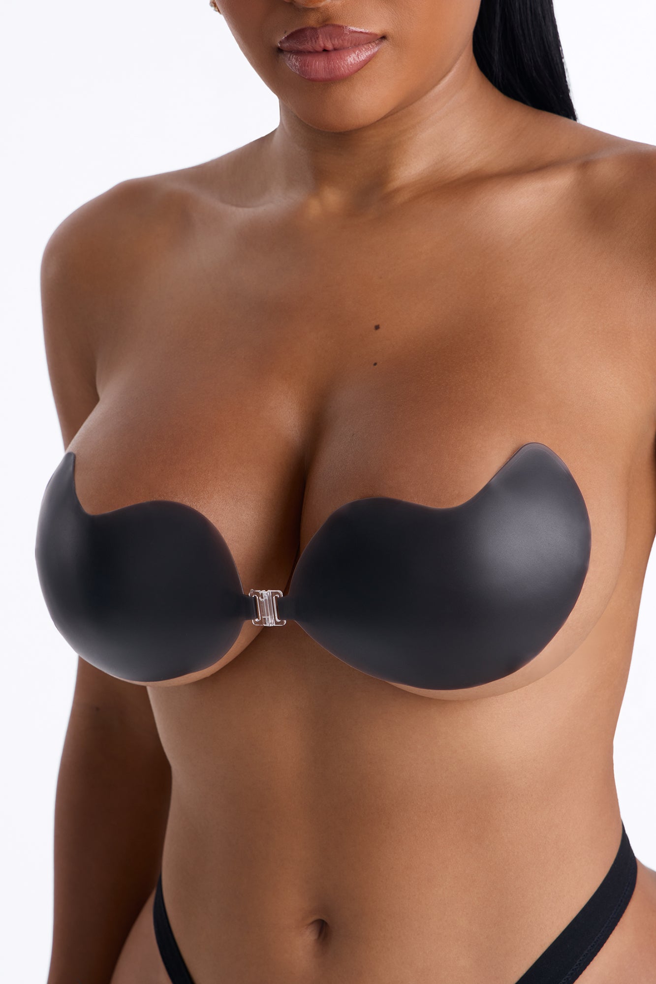 Strapless Adhesive Push Up Sticky Bra - Black