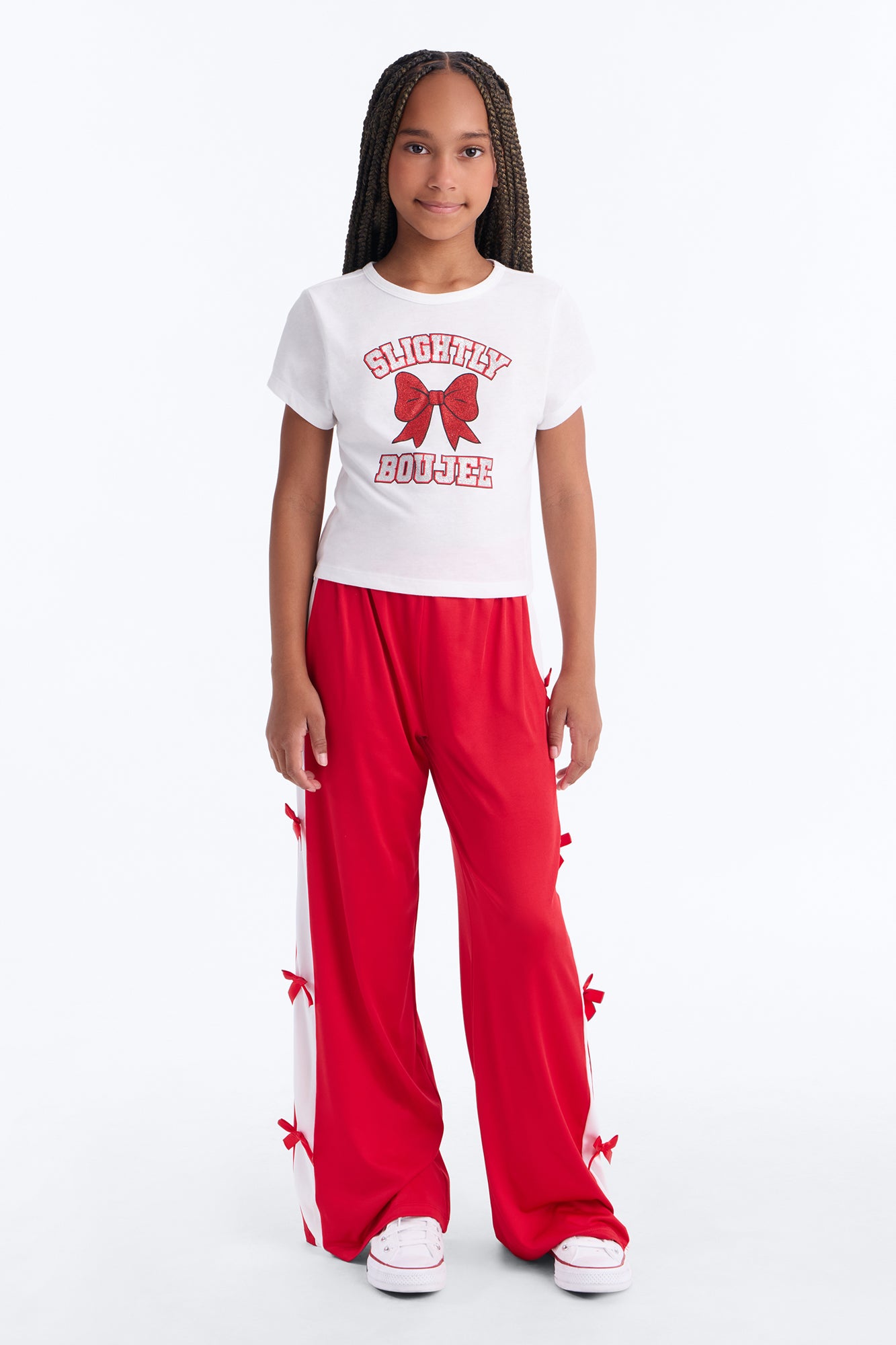 Mini Slightly Boujee Pant Set - Red/combo