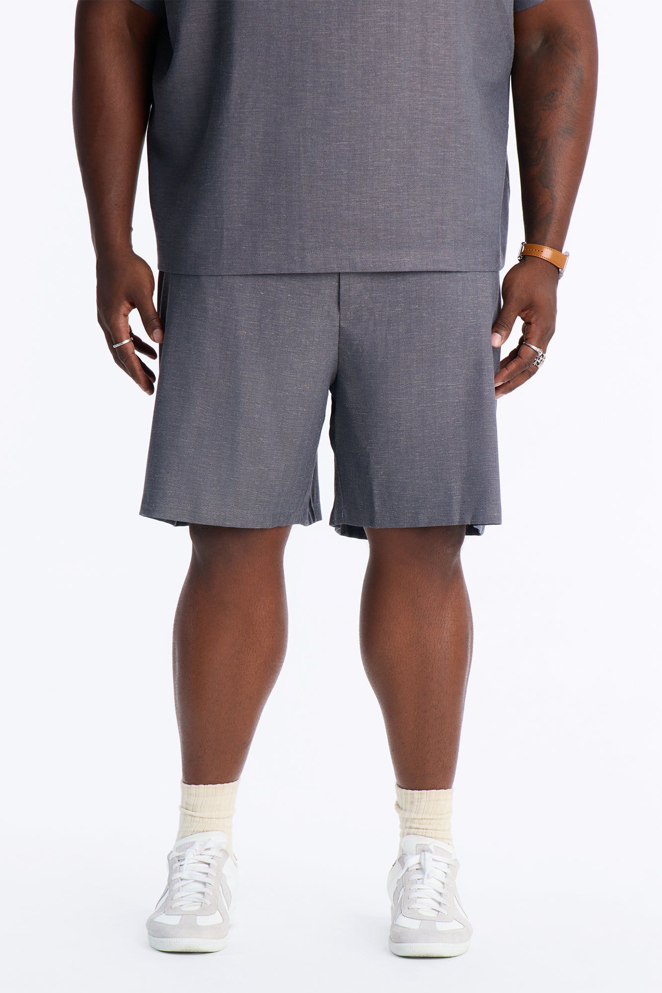 Laurel Linen Relaxed Short - Navy/combo