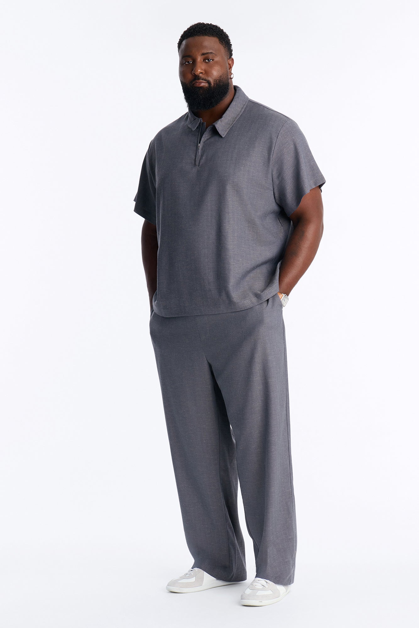 Laurel Linen Relaxed Pant - Navy/combo