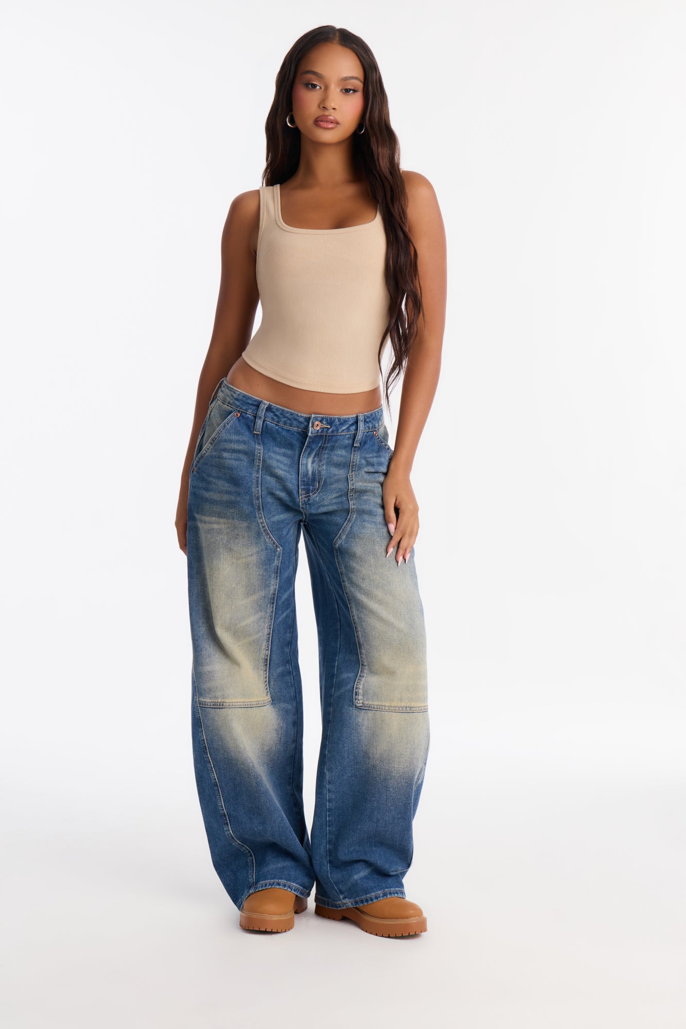 Take My World Tinted Straight Leg Jeans - Vintage Wash
