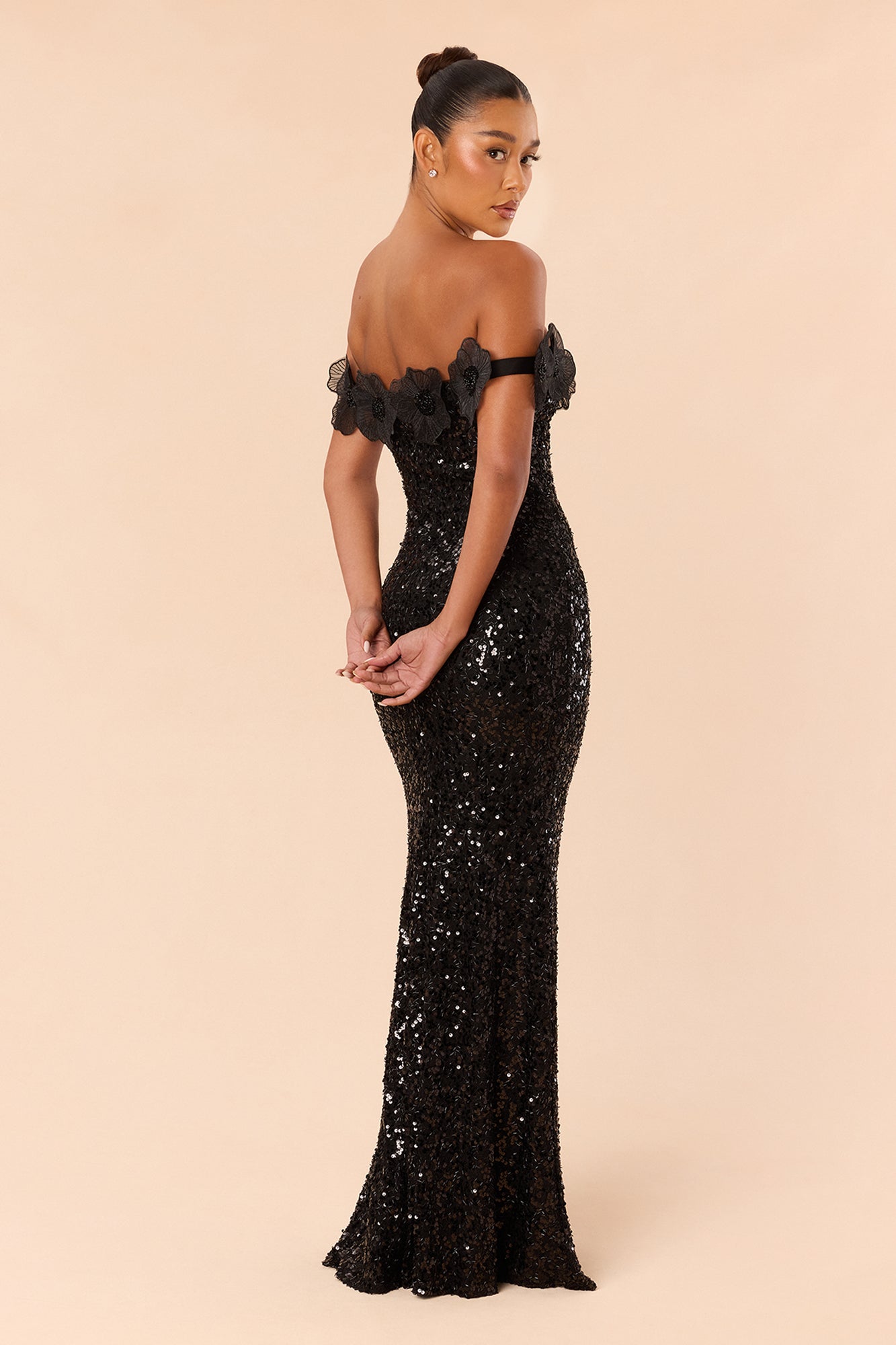 Princess Treatment Sequin Gown - Black
