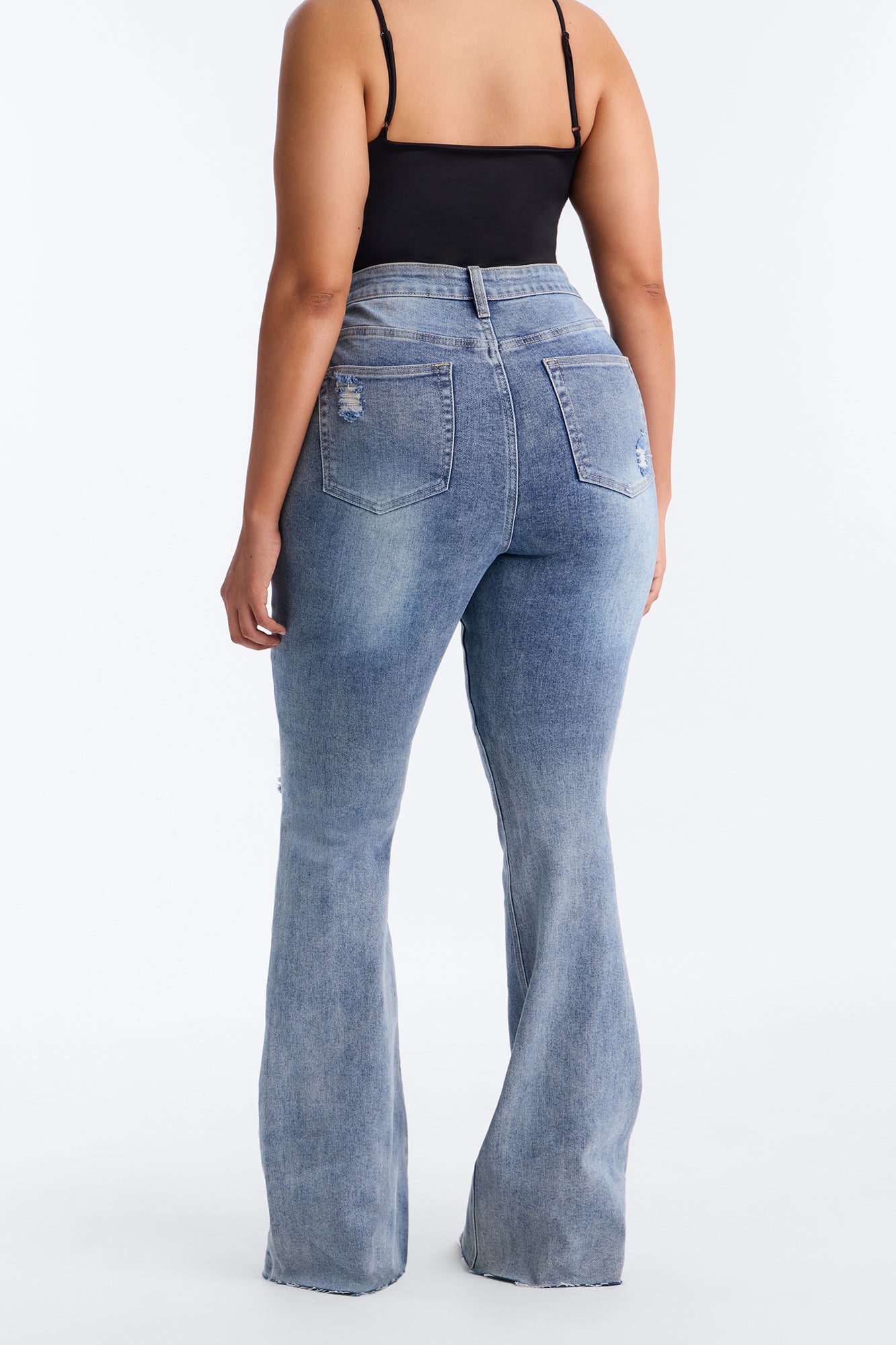 Tall Certifiable Stretch Ripped Flare Jeans - Light Wash