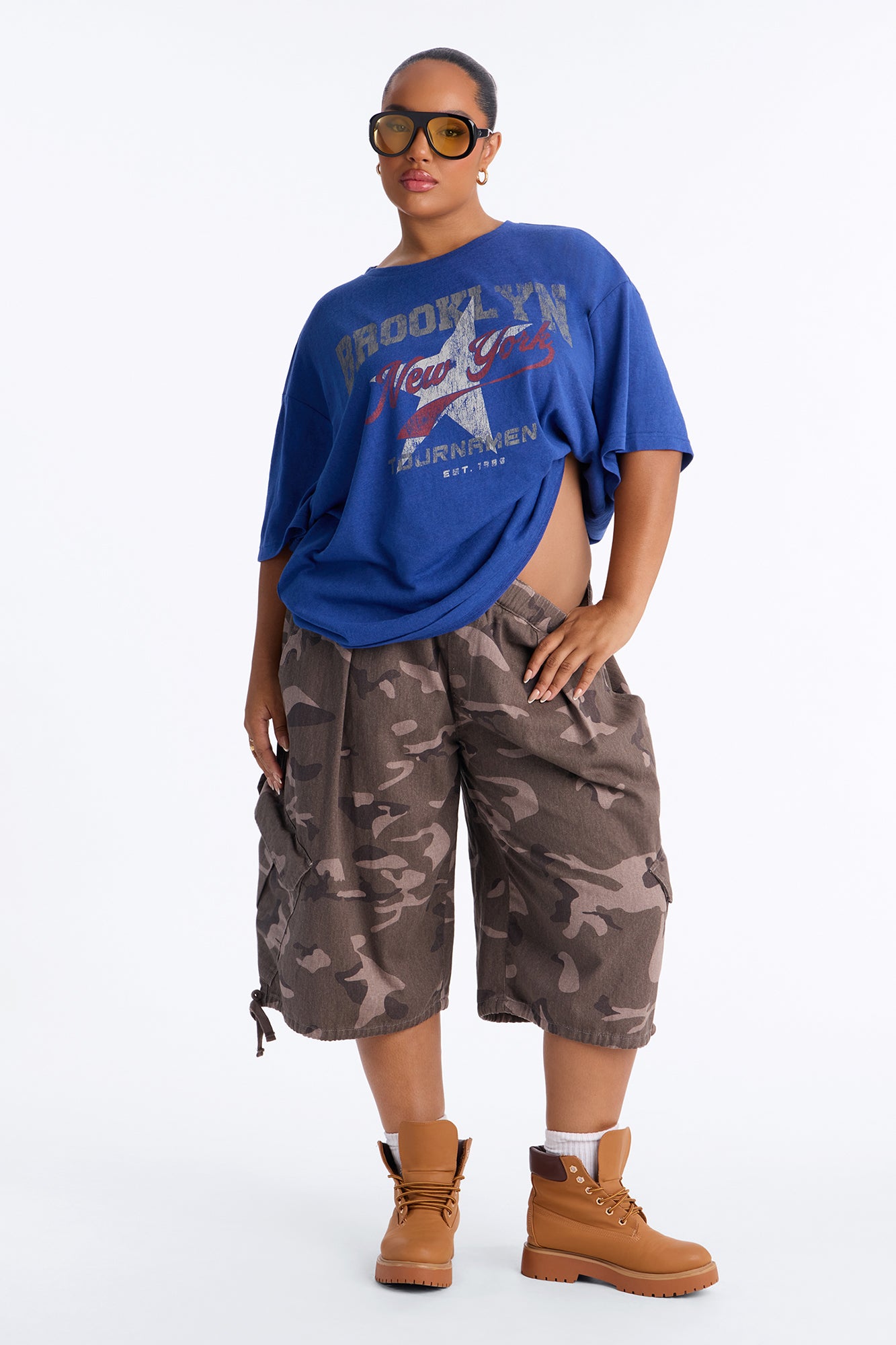Brooklyn Star Oversized Tee - Navy