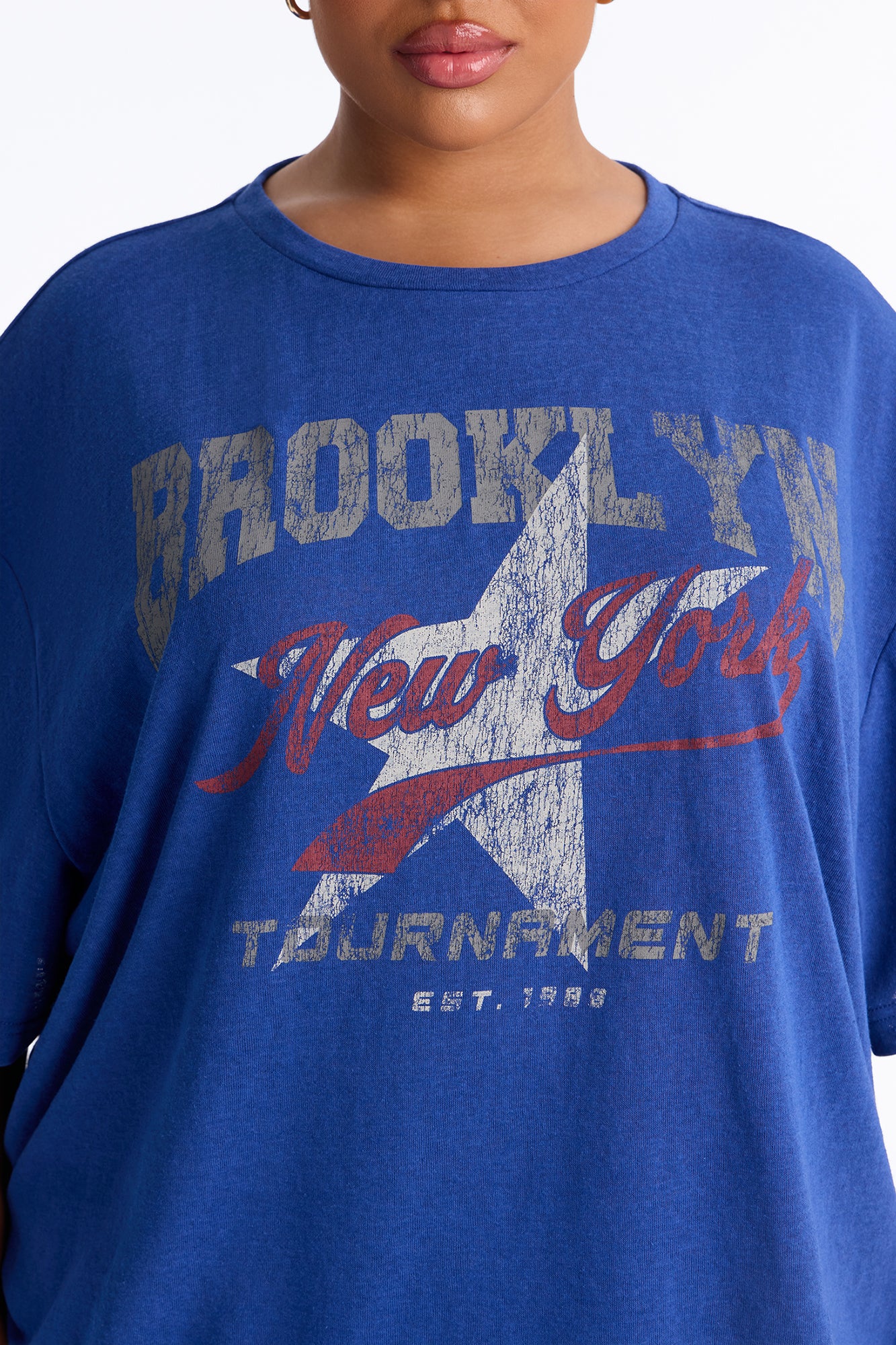 Brooklyn Star Oversized Tee - Navy