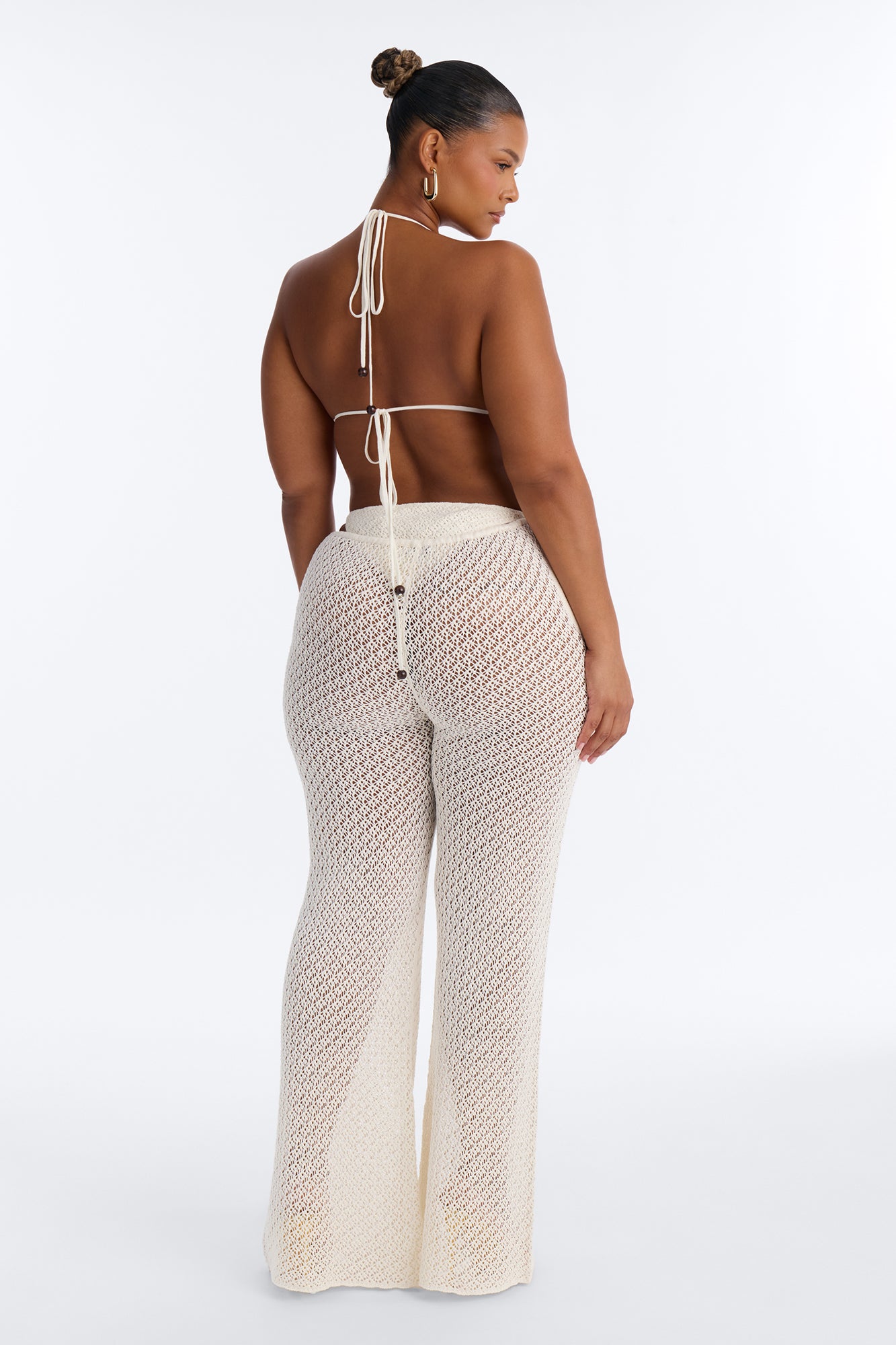 Sunset Crochet 3 Piece Pant Set - Cream