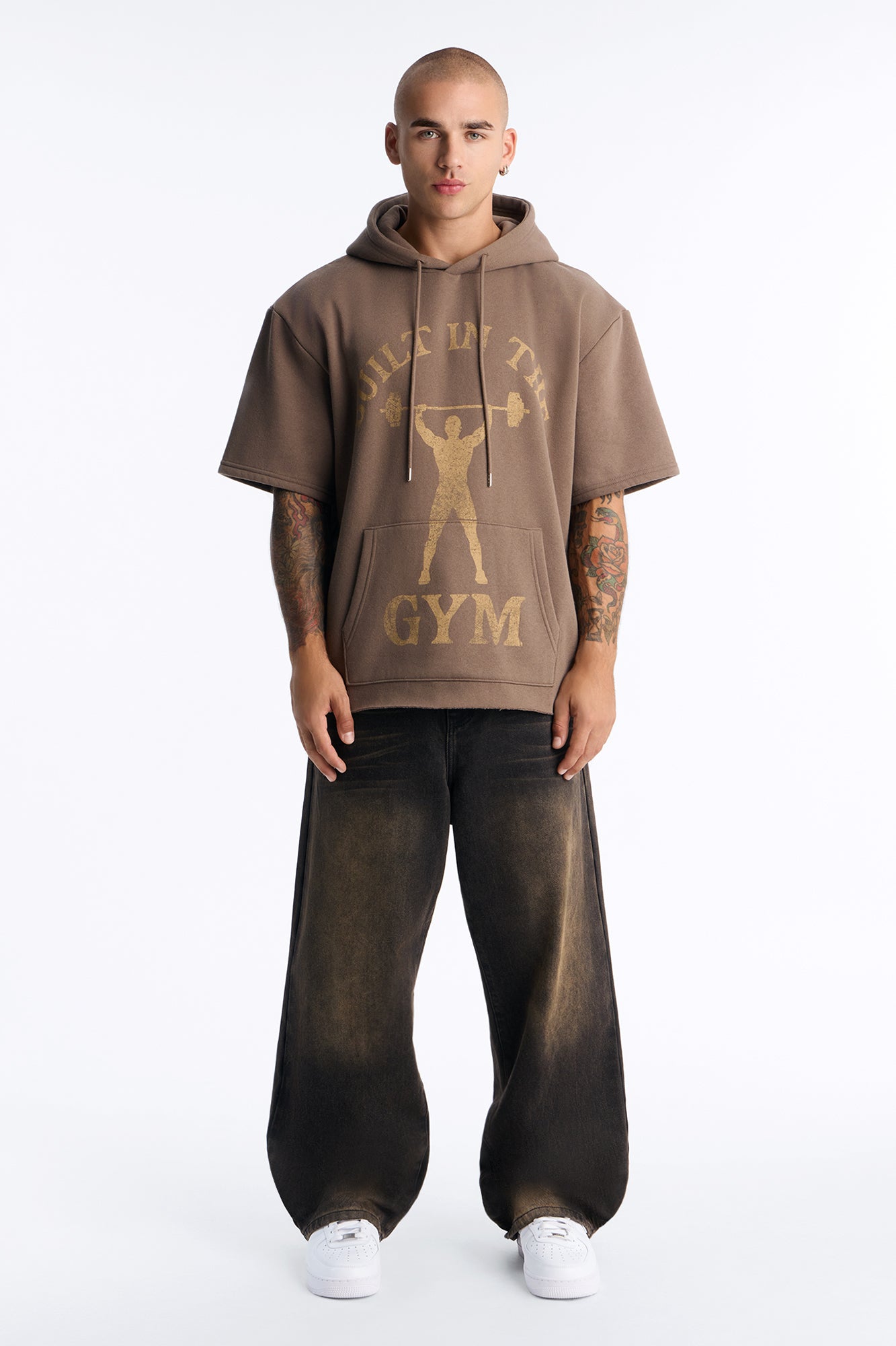 Life Is Better Washed Oversized Hoodie - Brown/combo