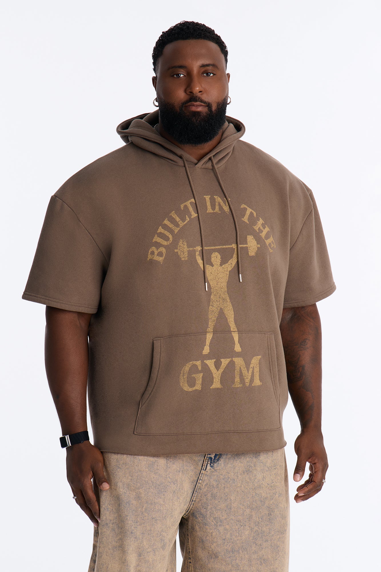 Life Is Better Washed Oversized Hoodie - Brown/combo