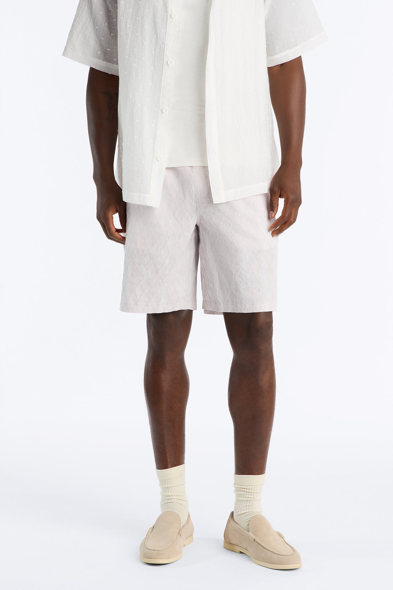 Harbor Stripe Relaxed Short - Mauve/combo